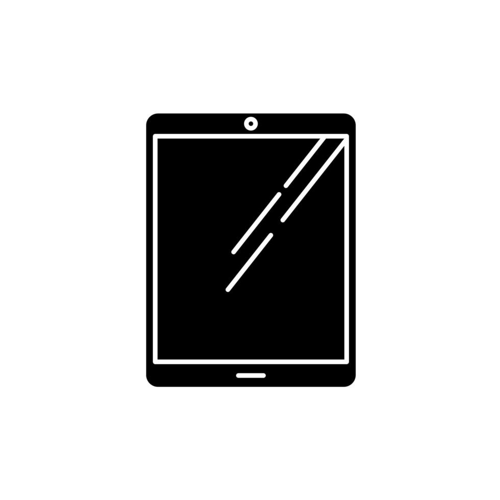 Tablet computer black glyph icon vector