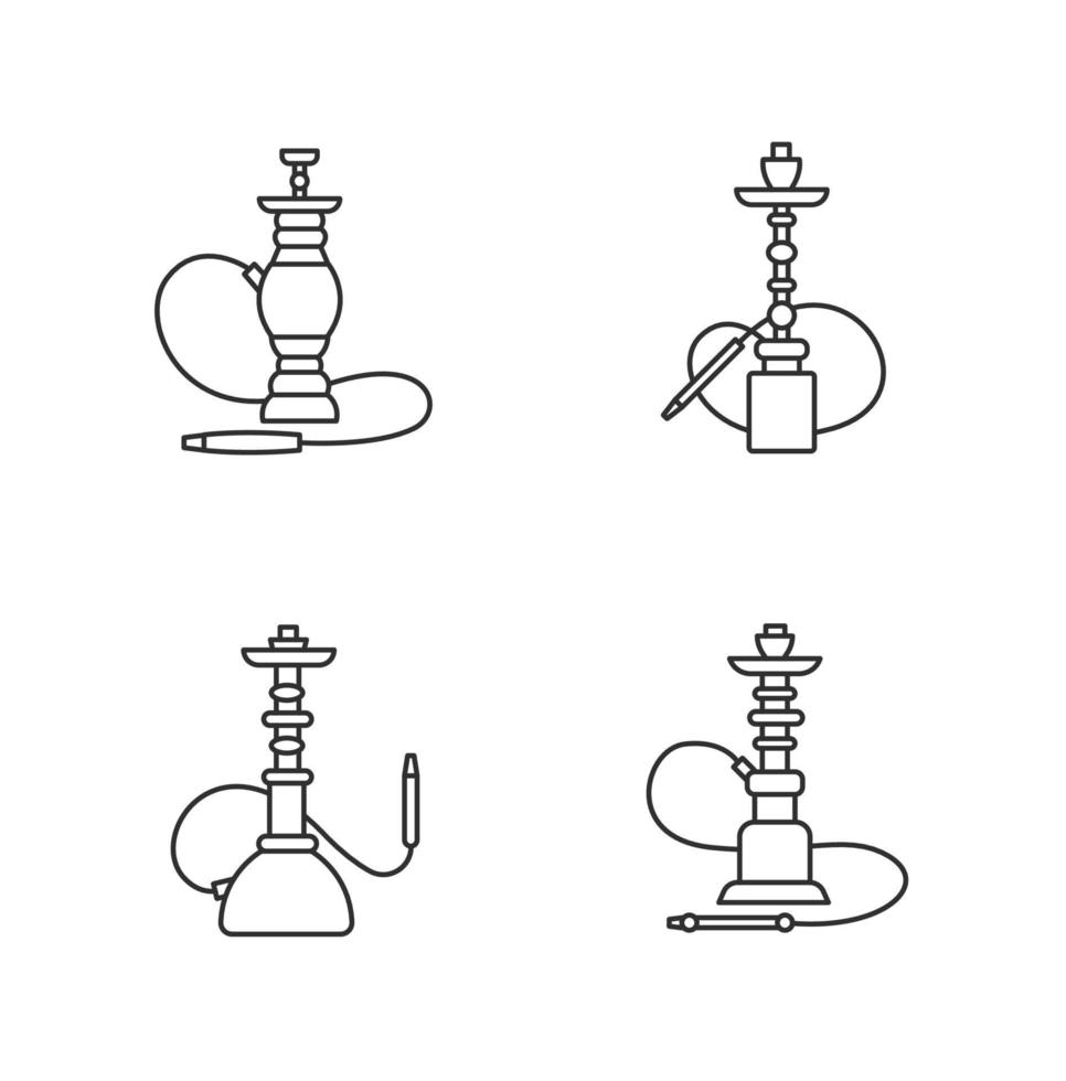 conjunto de iconos lineales perfectos de píxeles de cachimba vector