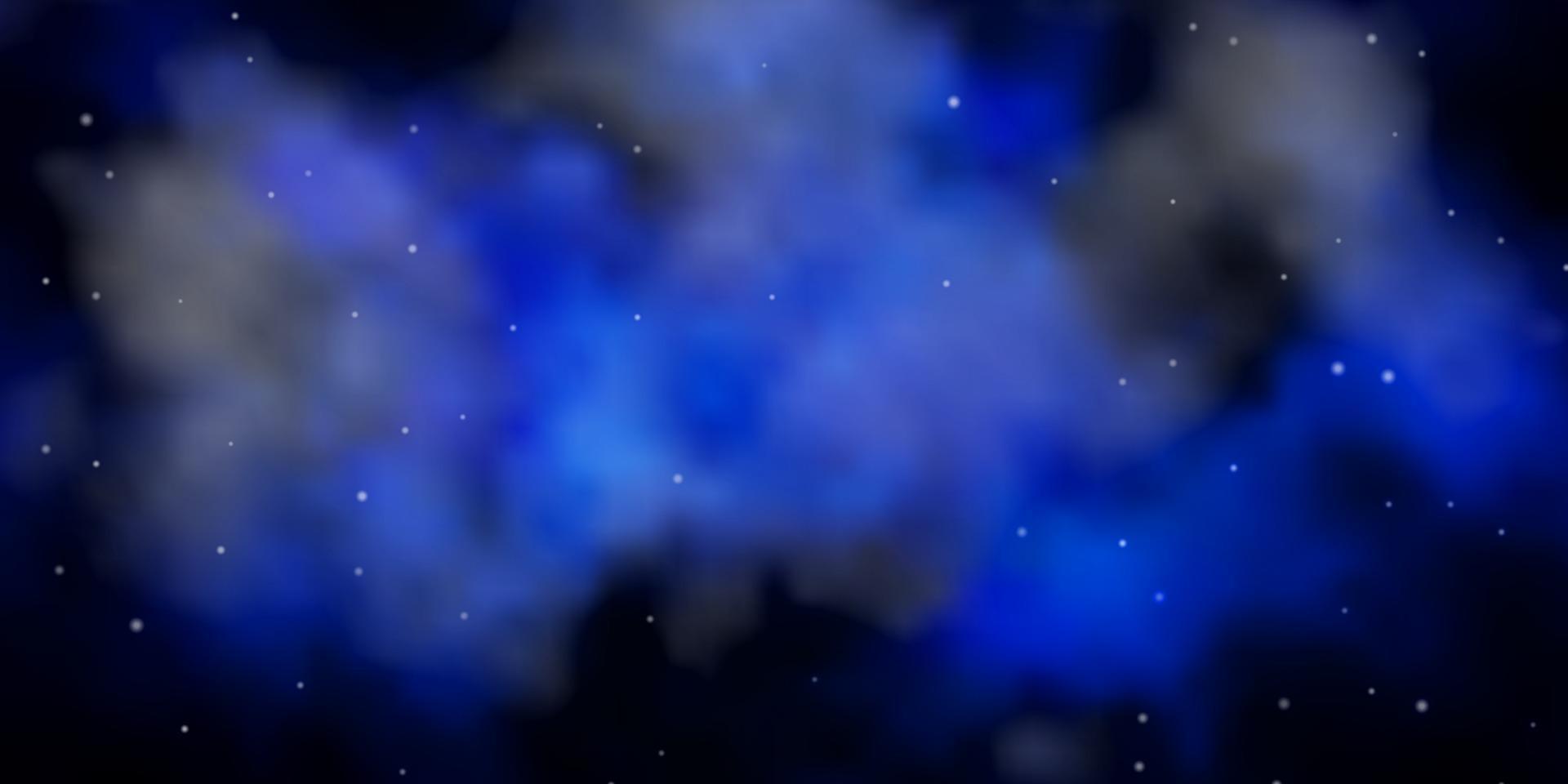 Fondo de vector azul oscuro con estrellas de colores.