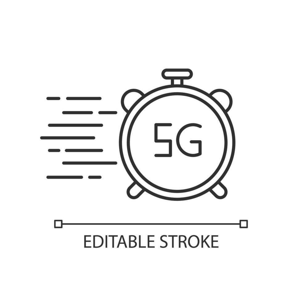 5G fast speed connection pixel perfect linear icon vector