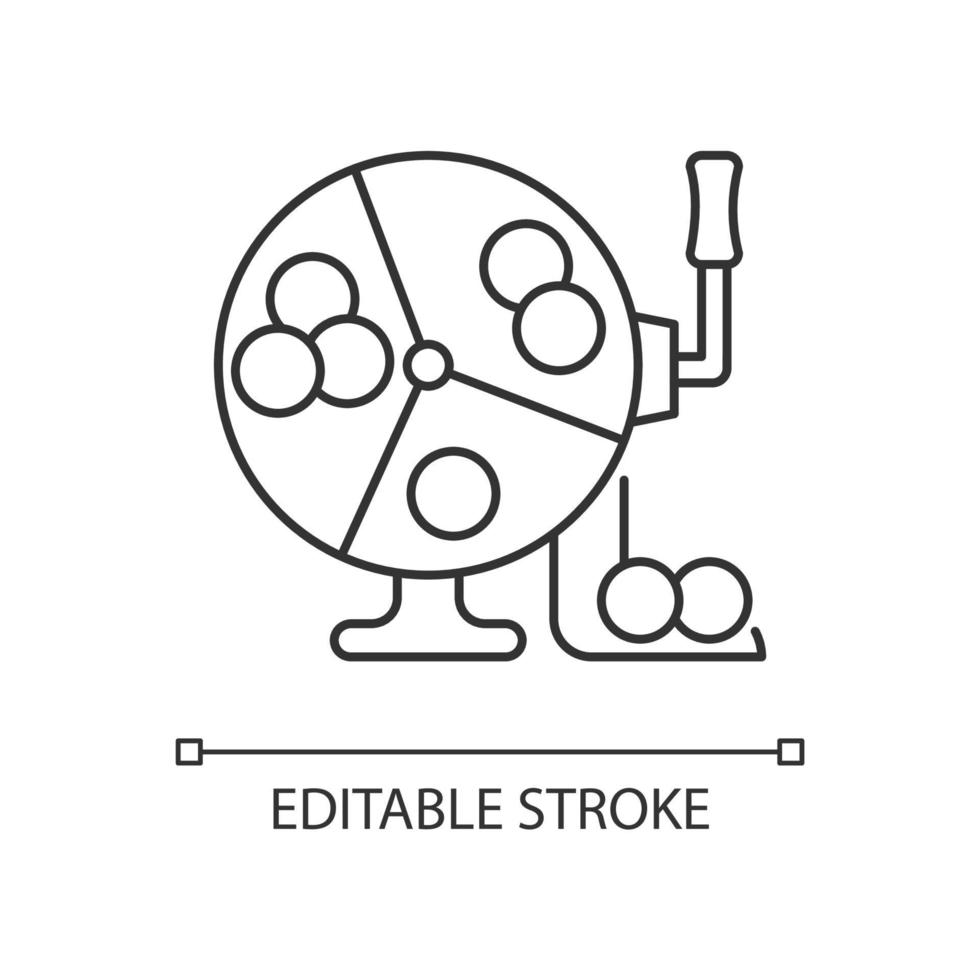 Ball draw machine linear icon vector