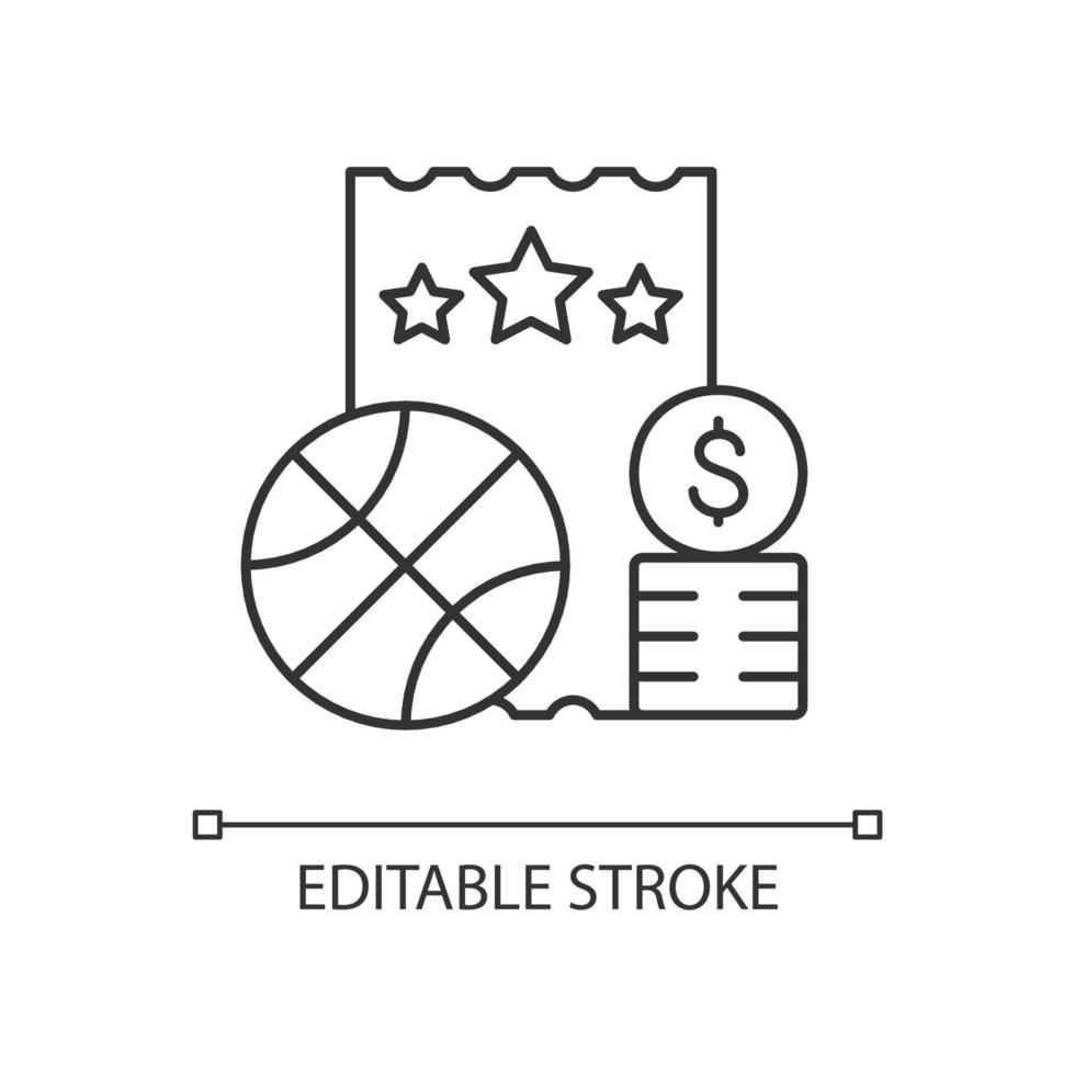 Sports lottery linear icon vector
