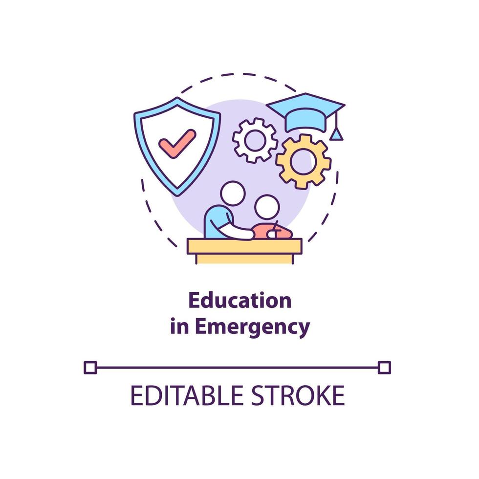 educación en icono de concepto de emergencia vector