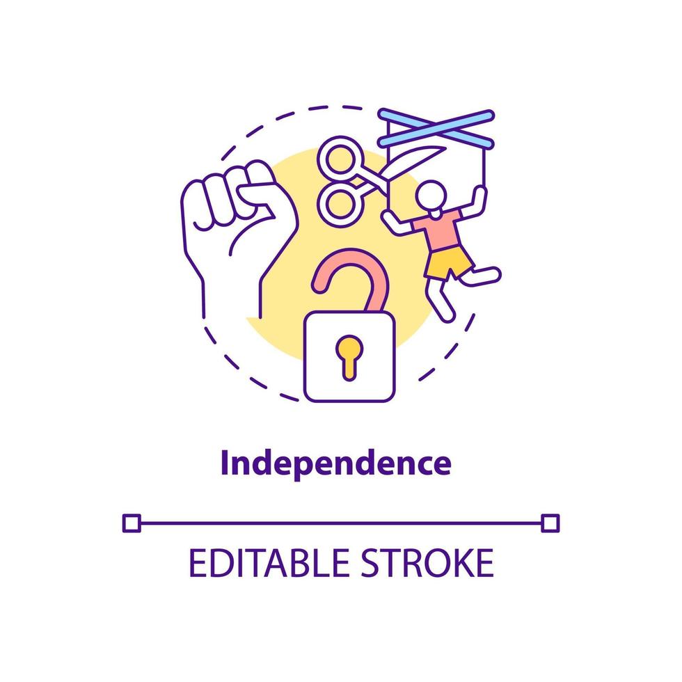 Independence and autonomy concept icon. vector