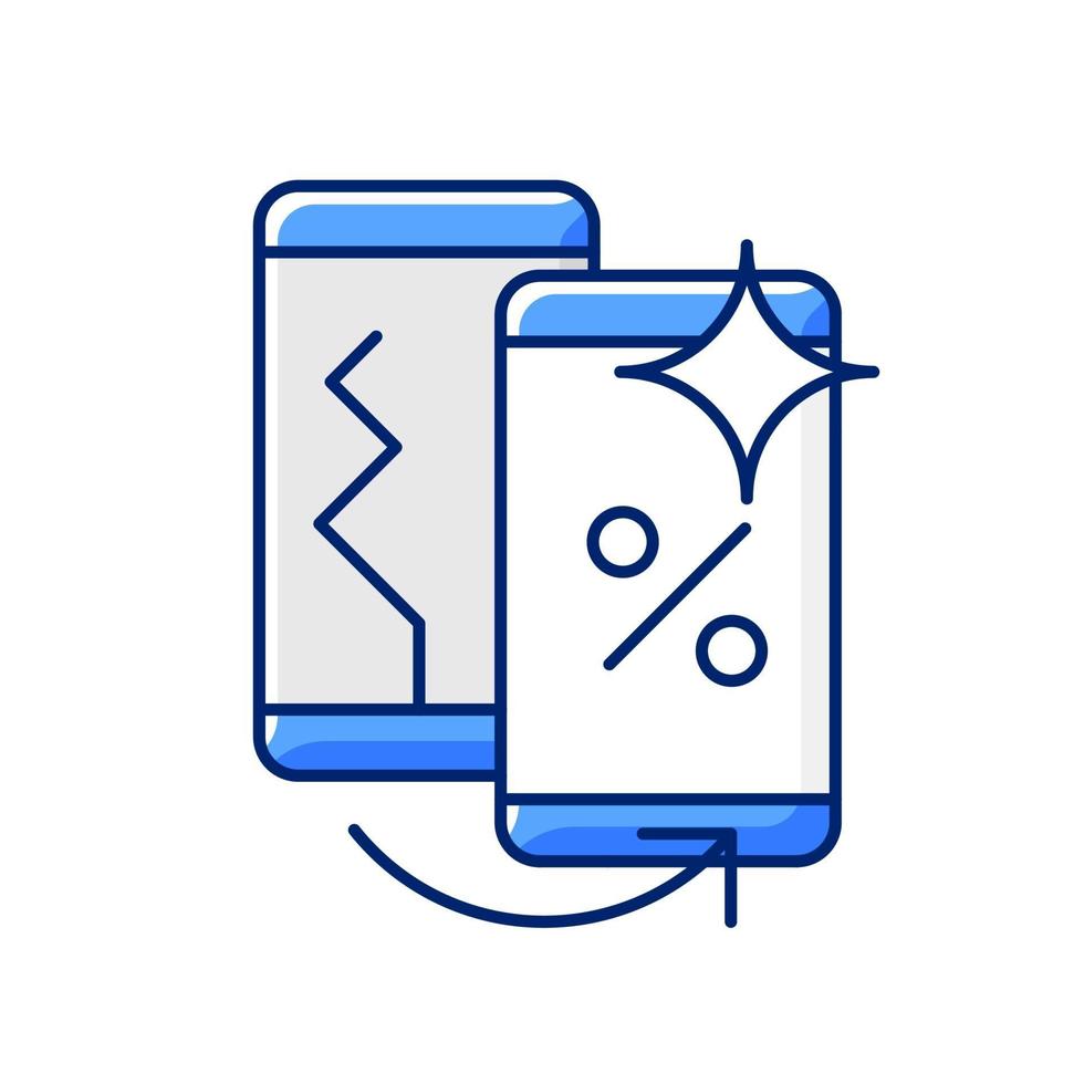 Old phone replacement RGB color icon vector