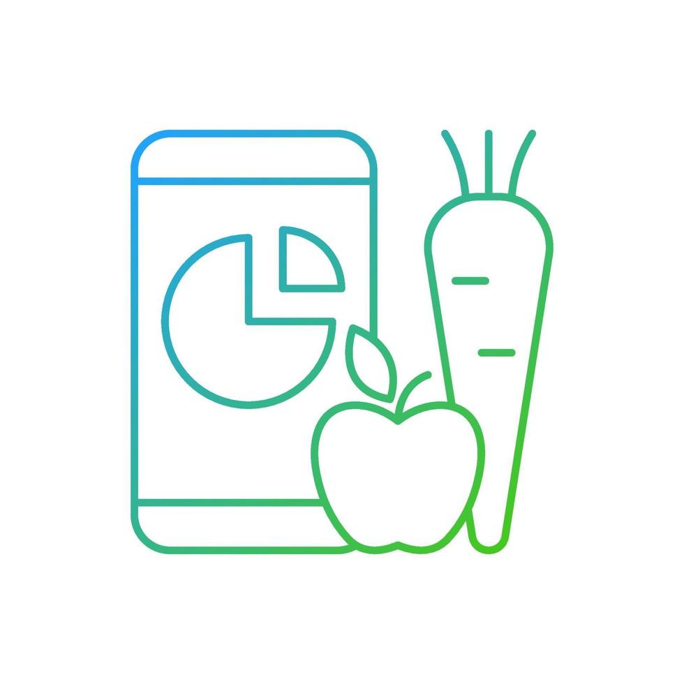 Online nutrition tracker gradient linear vector icon.