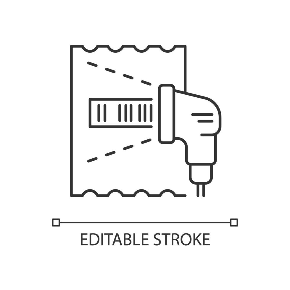 Lottery ticket scanner linear icon vector