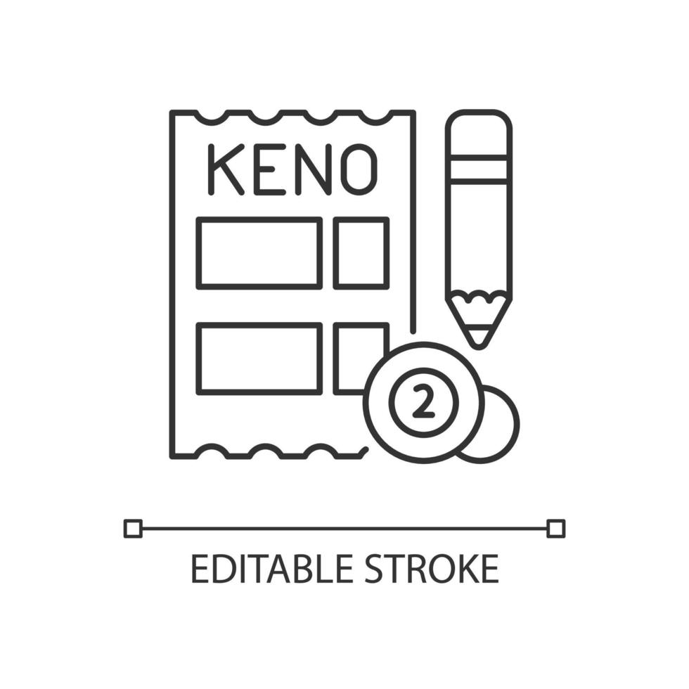 Keno linear icon vector