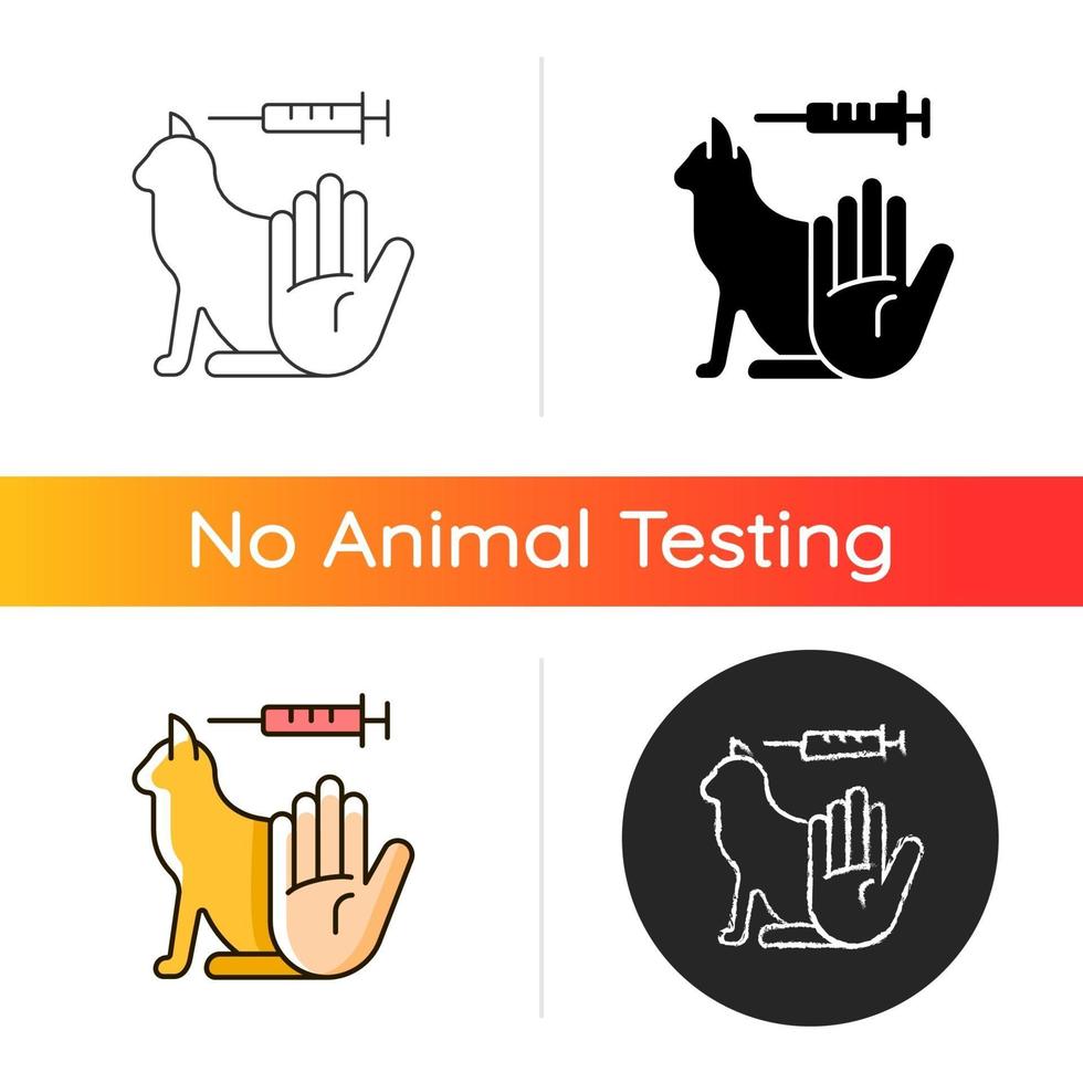 No cat testing gradient icon vector