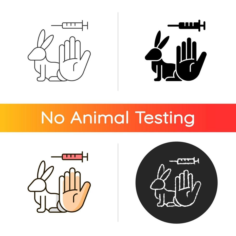 No rabbit testing gradient icon vector