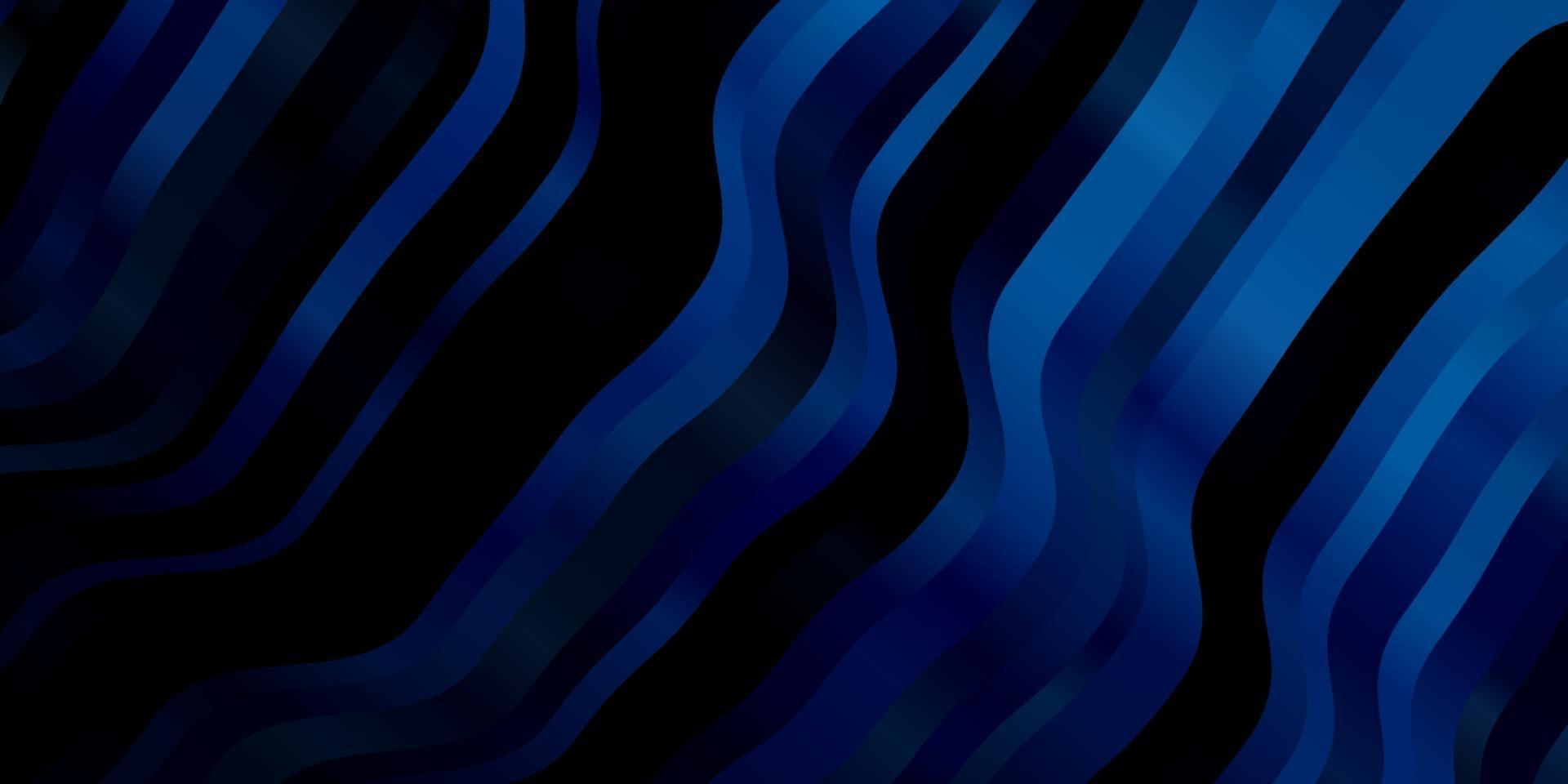 patrón de vector azul oscuro con líneas curvas.