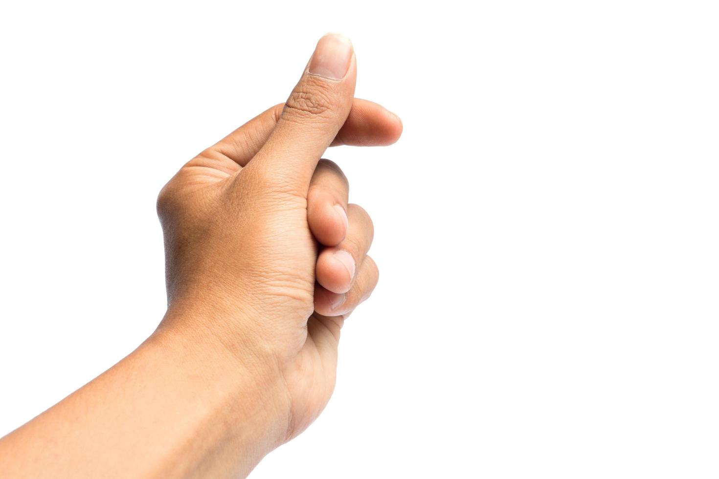 Man's hand isolated on a white background photo