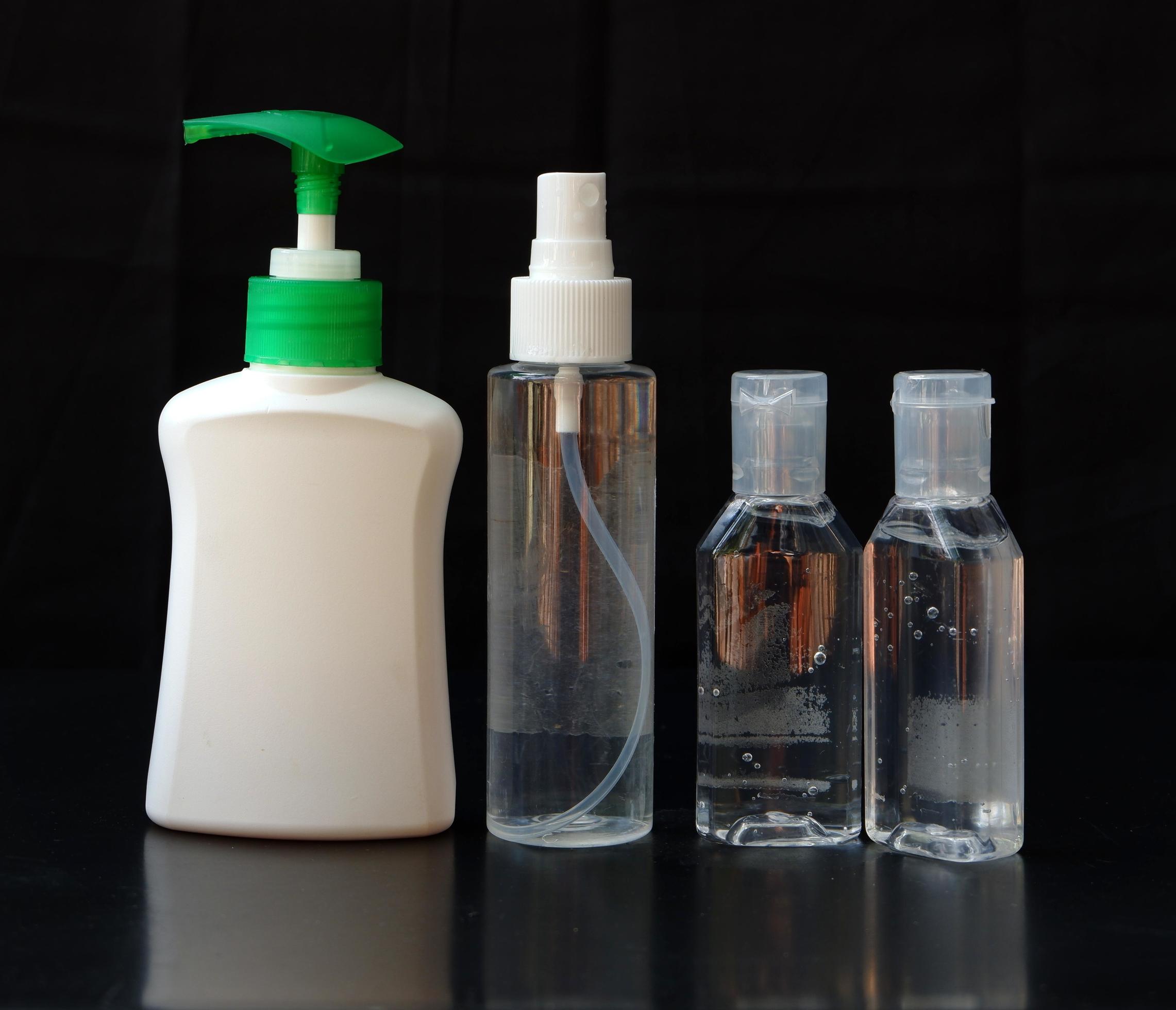 Hand sanitizer isolated on a black background 3160447 Stock Photo at
