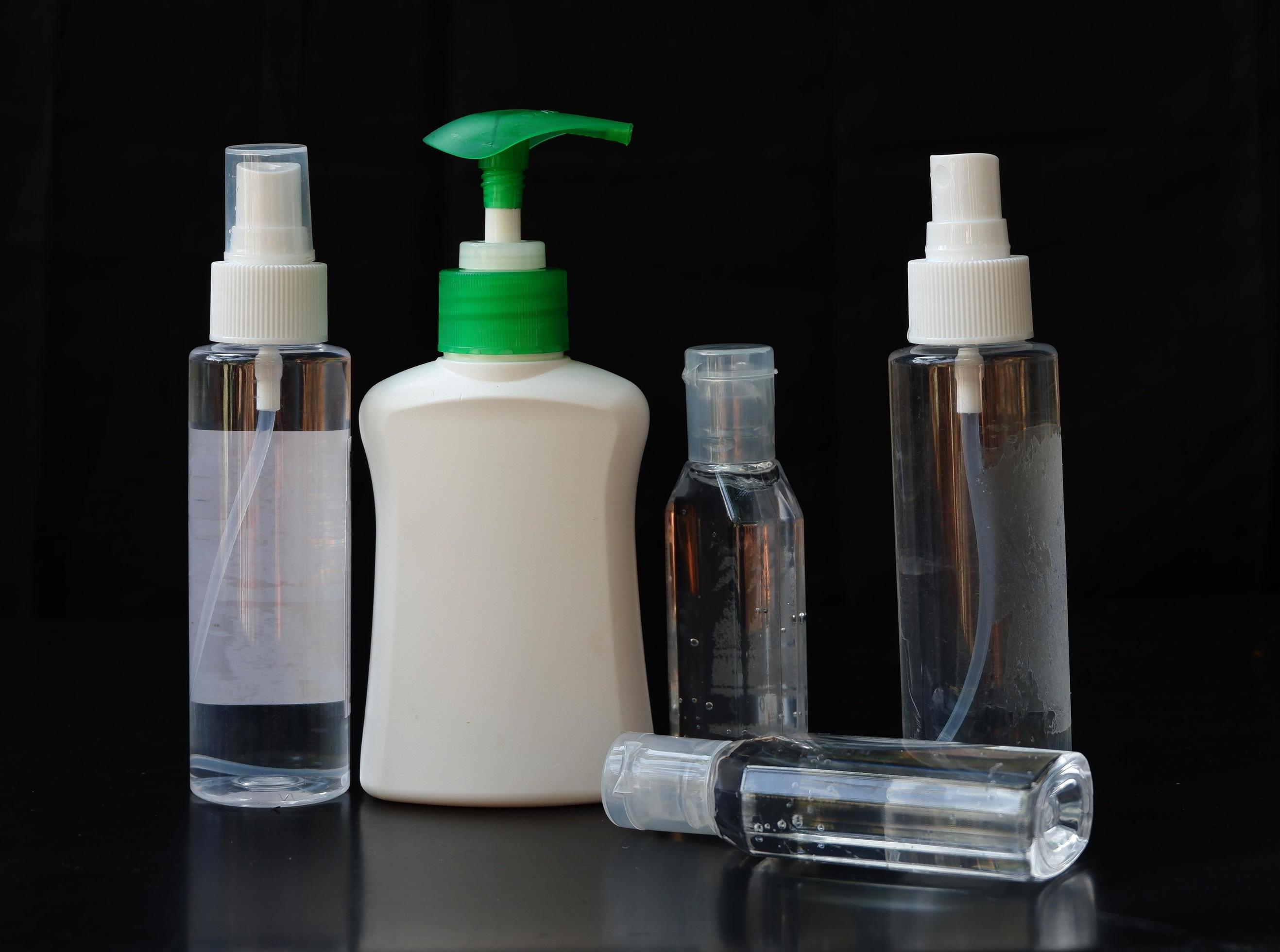 Hand sanitizer isolated on a black background 3160463 Stock Photo at