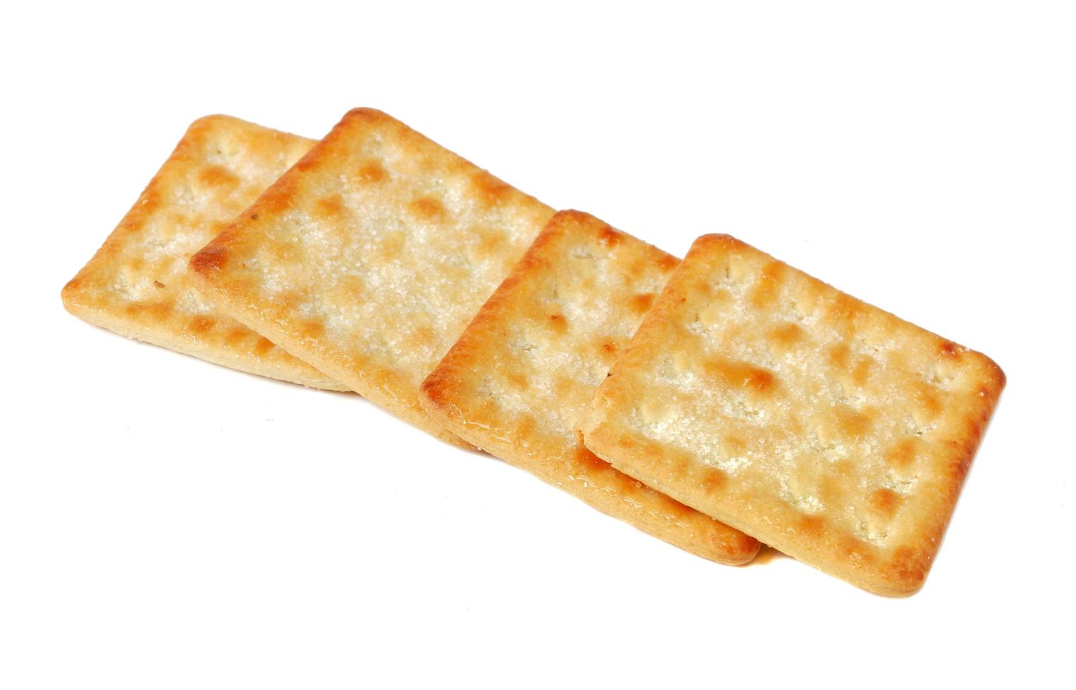 Crispy cracker with sugar isolated on white background photo
