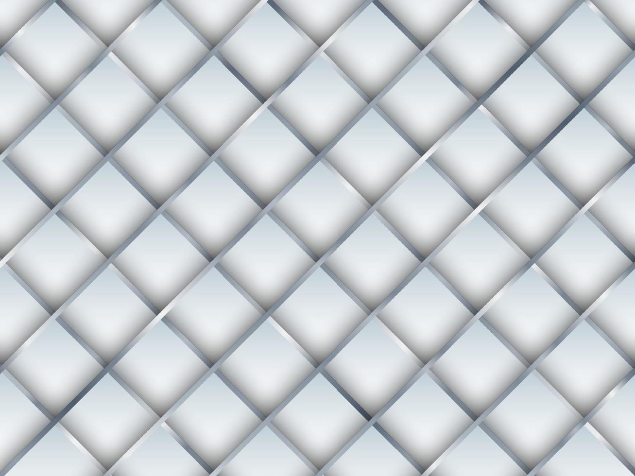 Abstract seamless pattern 3d white square silver grid lines background vector