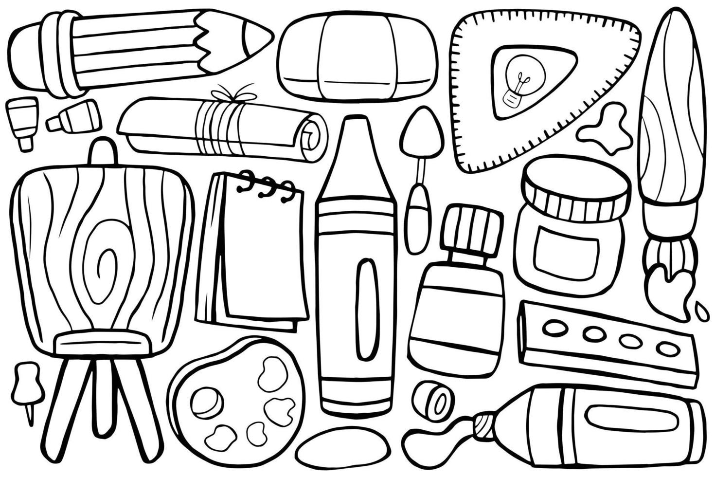 objeto de estudio de arte en estilo doodle vector