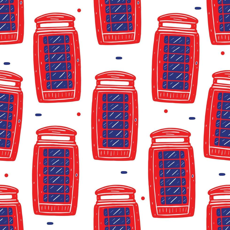 Telephone Box Seamless Pattern in flat design style vector