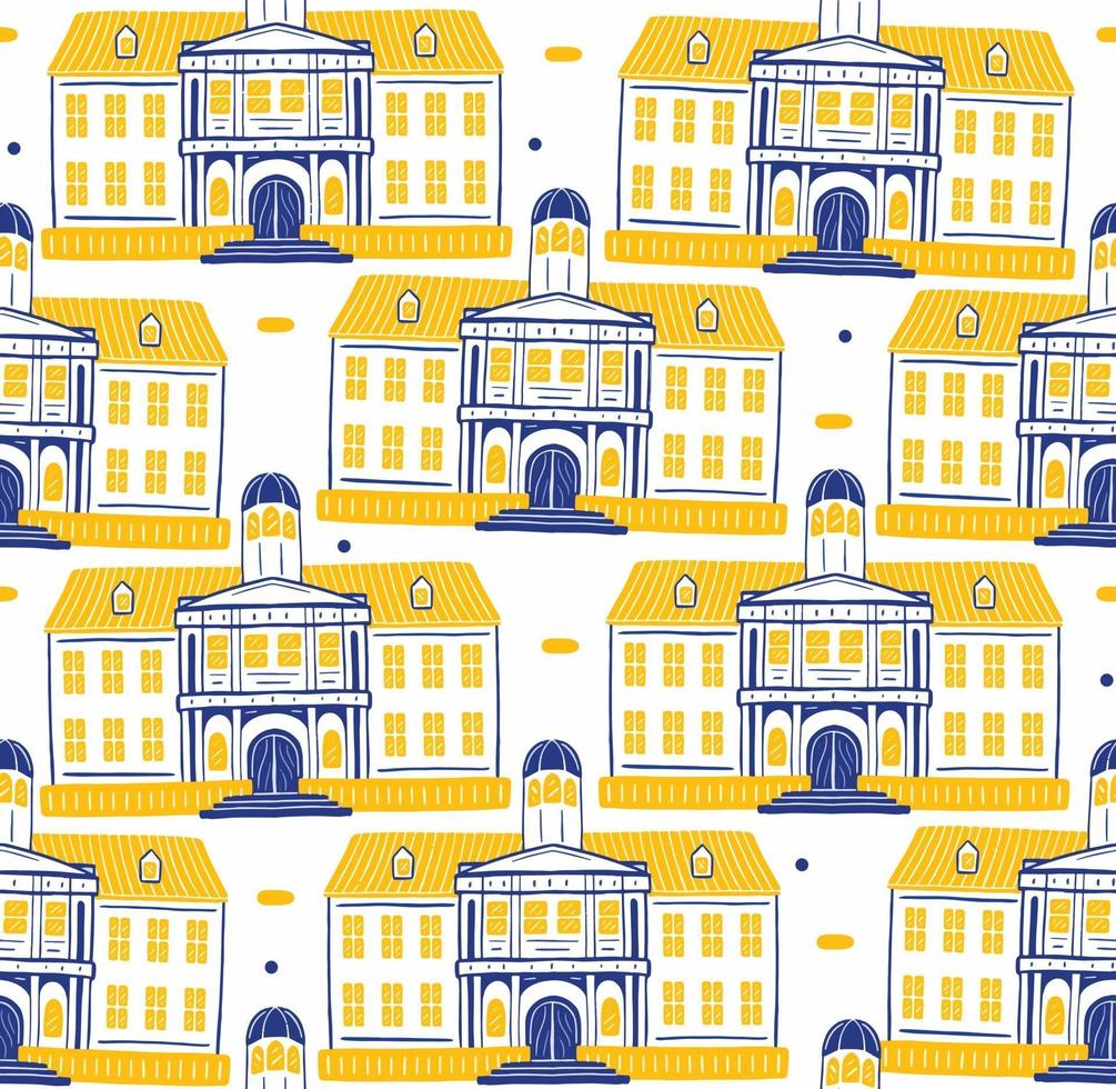 Fatahillah Museum Seamless Pattern in flat design style vector