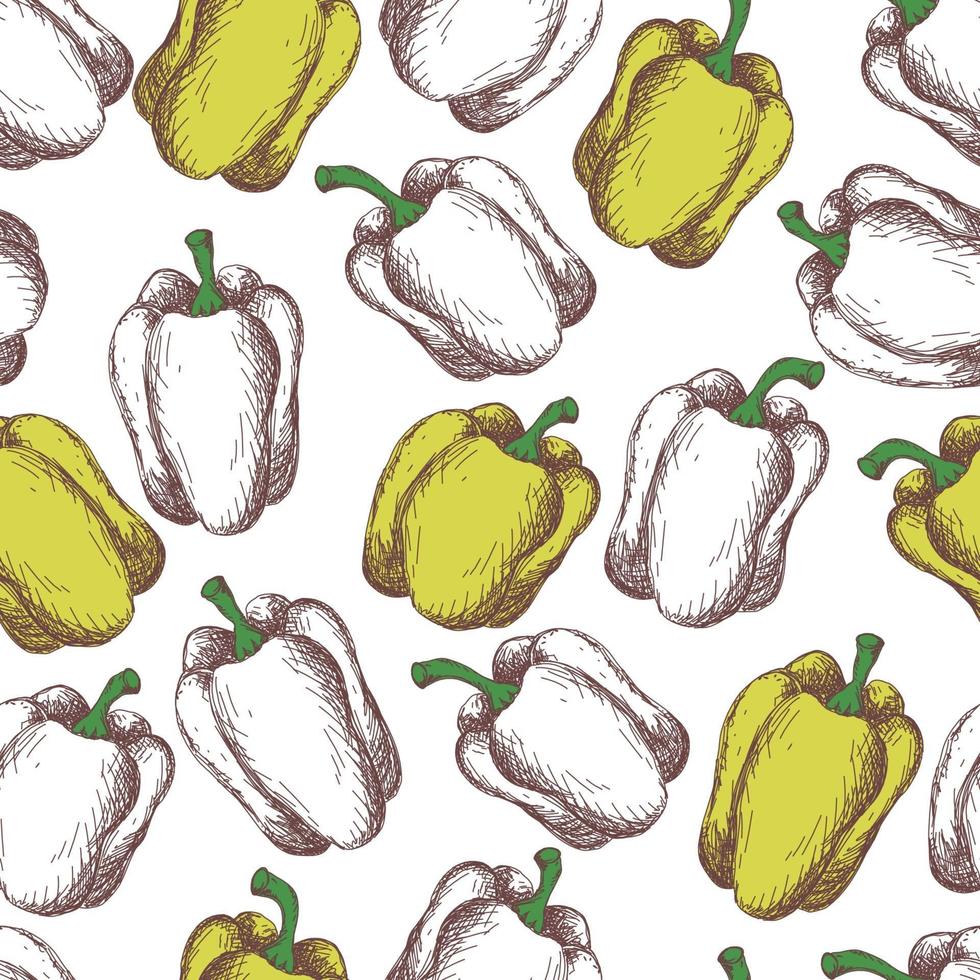 yellow peppers on white background vector