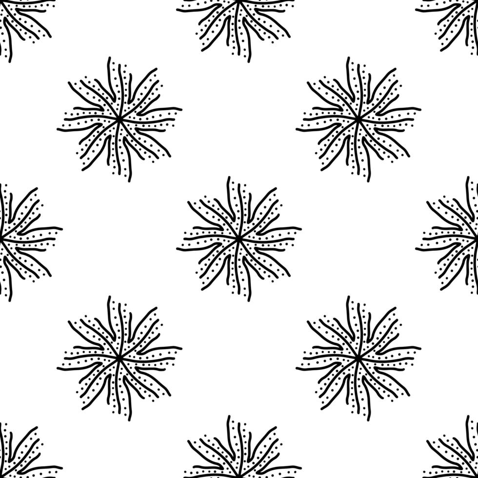 Seamless pattern made from doodle abstract snowflakes vector