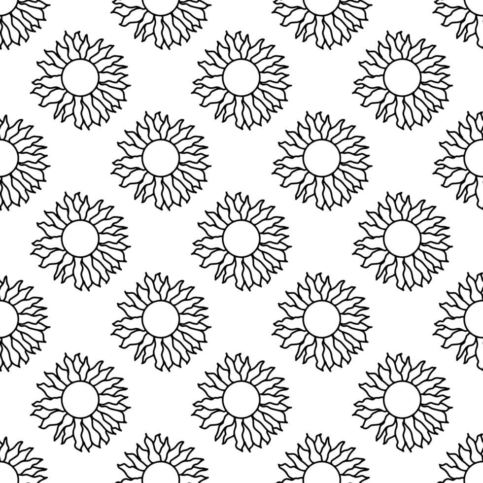 Seamless pattern made from doodle sun. Isolated on white background vector