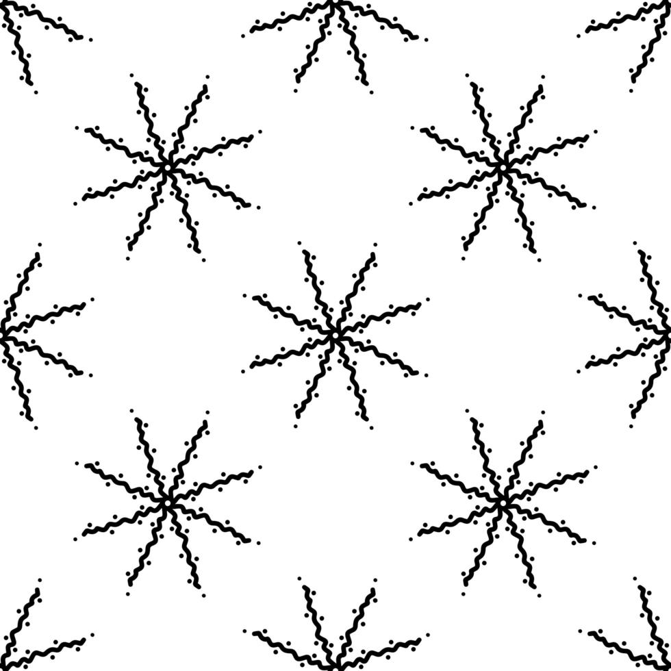 Seamless pattern from doodle abstract snowflakes. Isolated on white vector