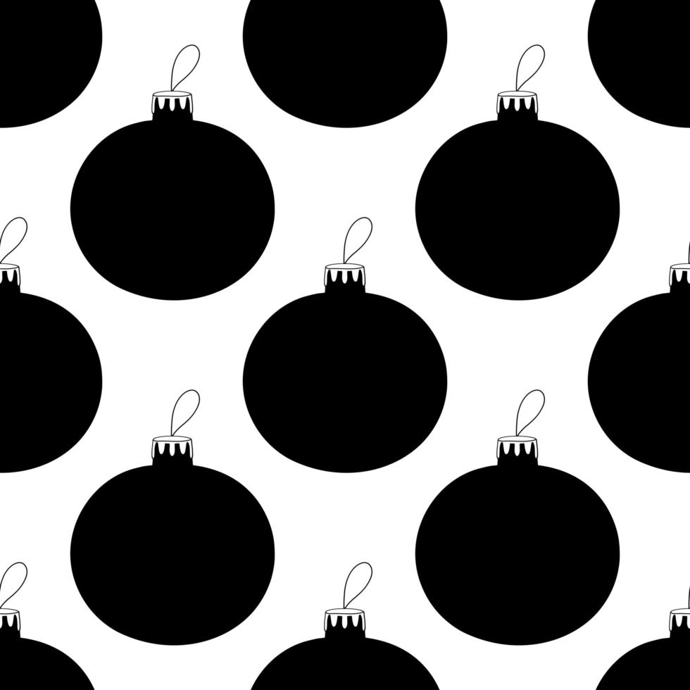 Seamless pattern made from hand drawn Christmas tree ball vector