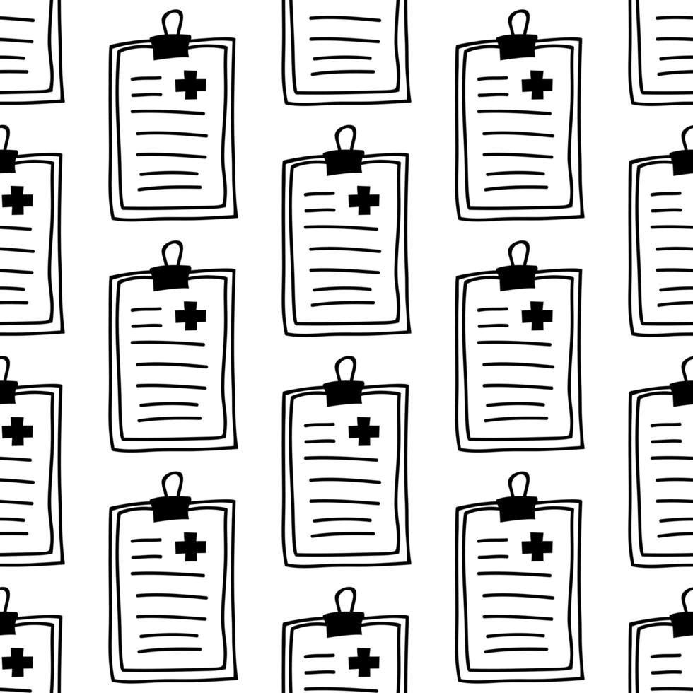 Seamless pattern made from hand drawn medical report illustration vector