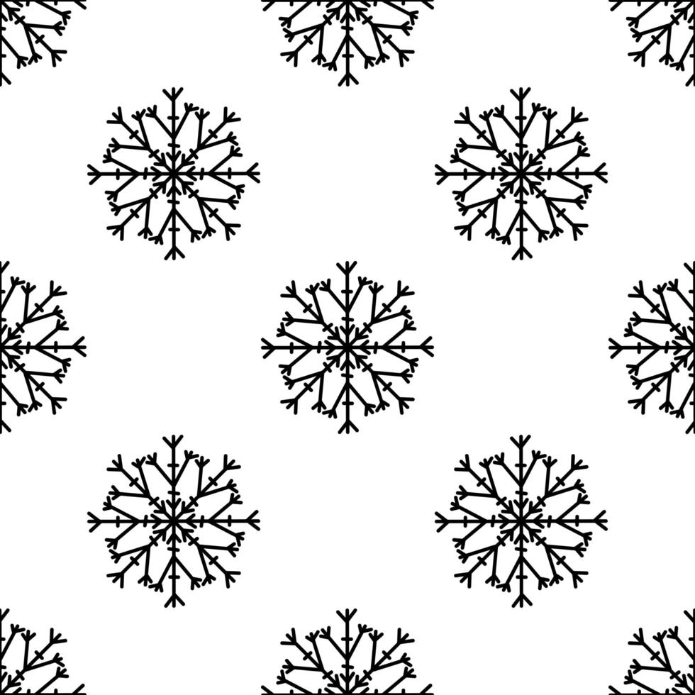 Seamless pattern made from doodle abstract snowflakes vector