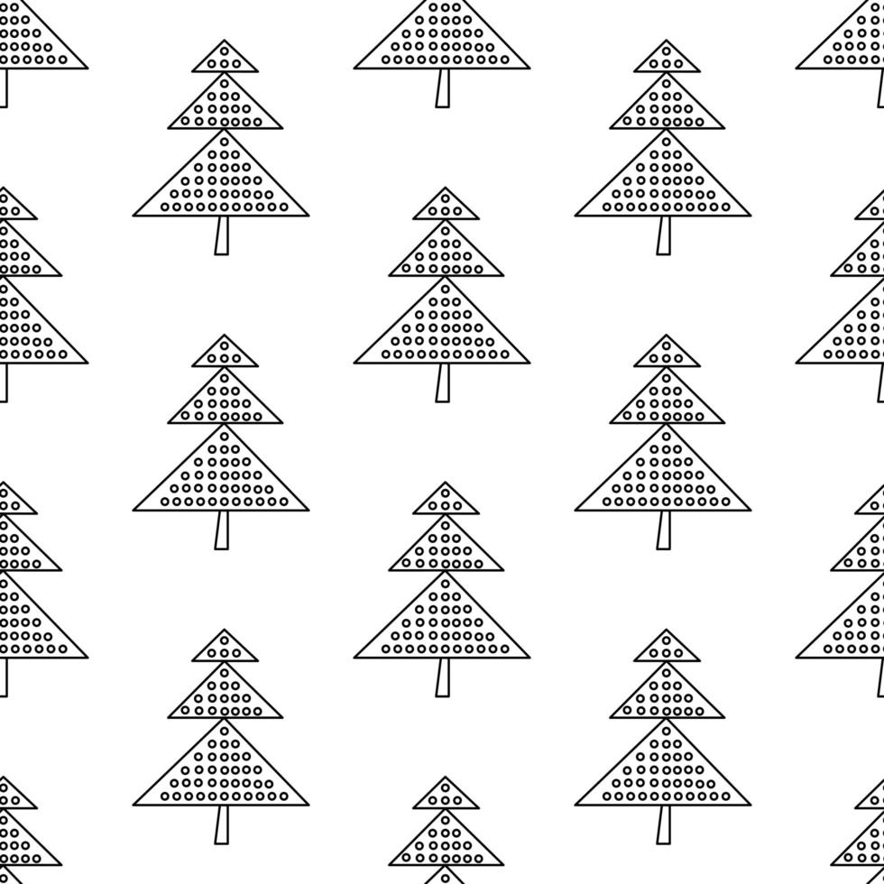 Seamless pattern made from doodle abstract fir trees vector