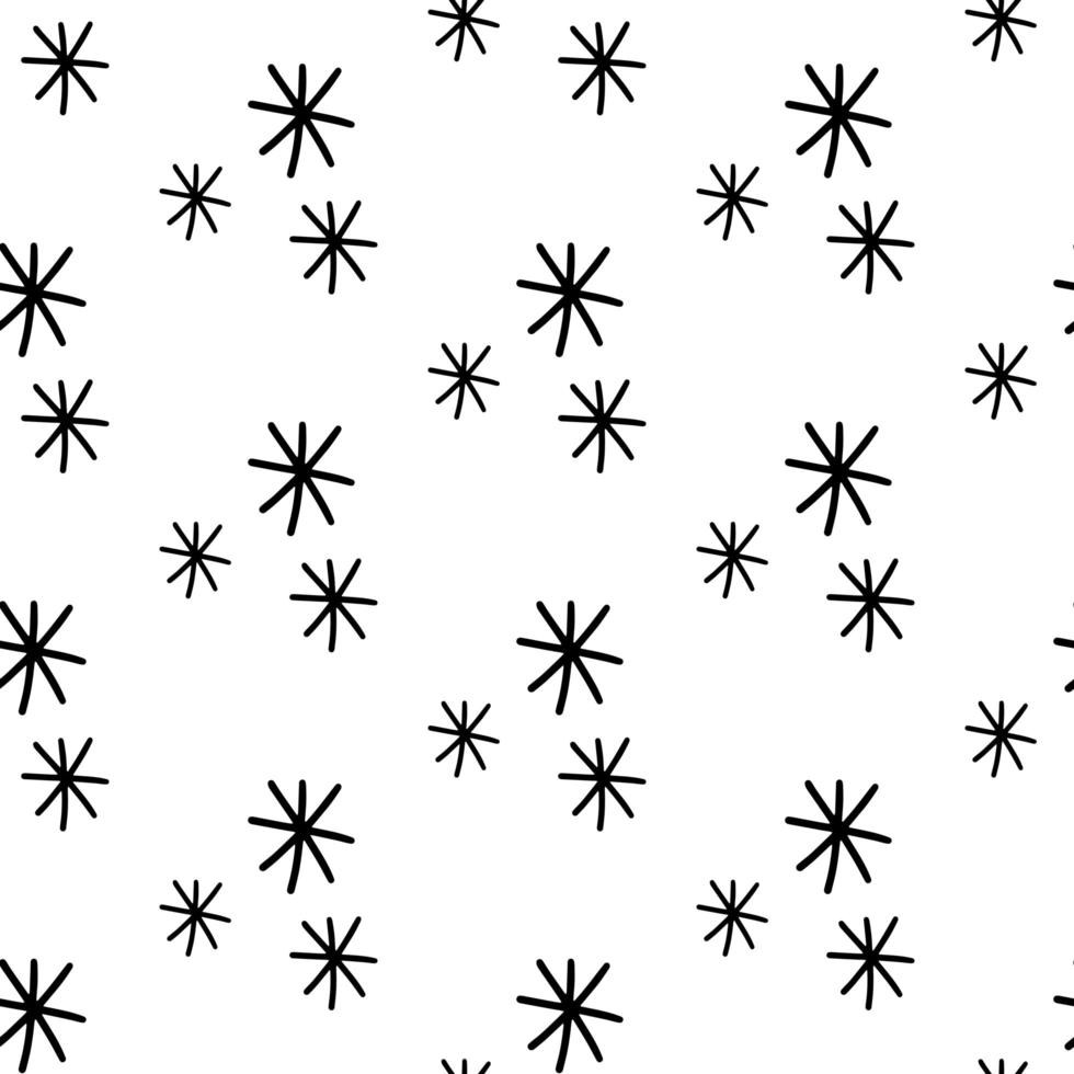 Seamless pattern from doodle abstract snowflakes Isolated on white vector
