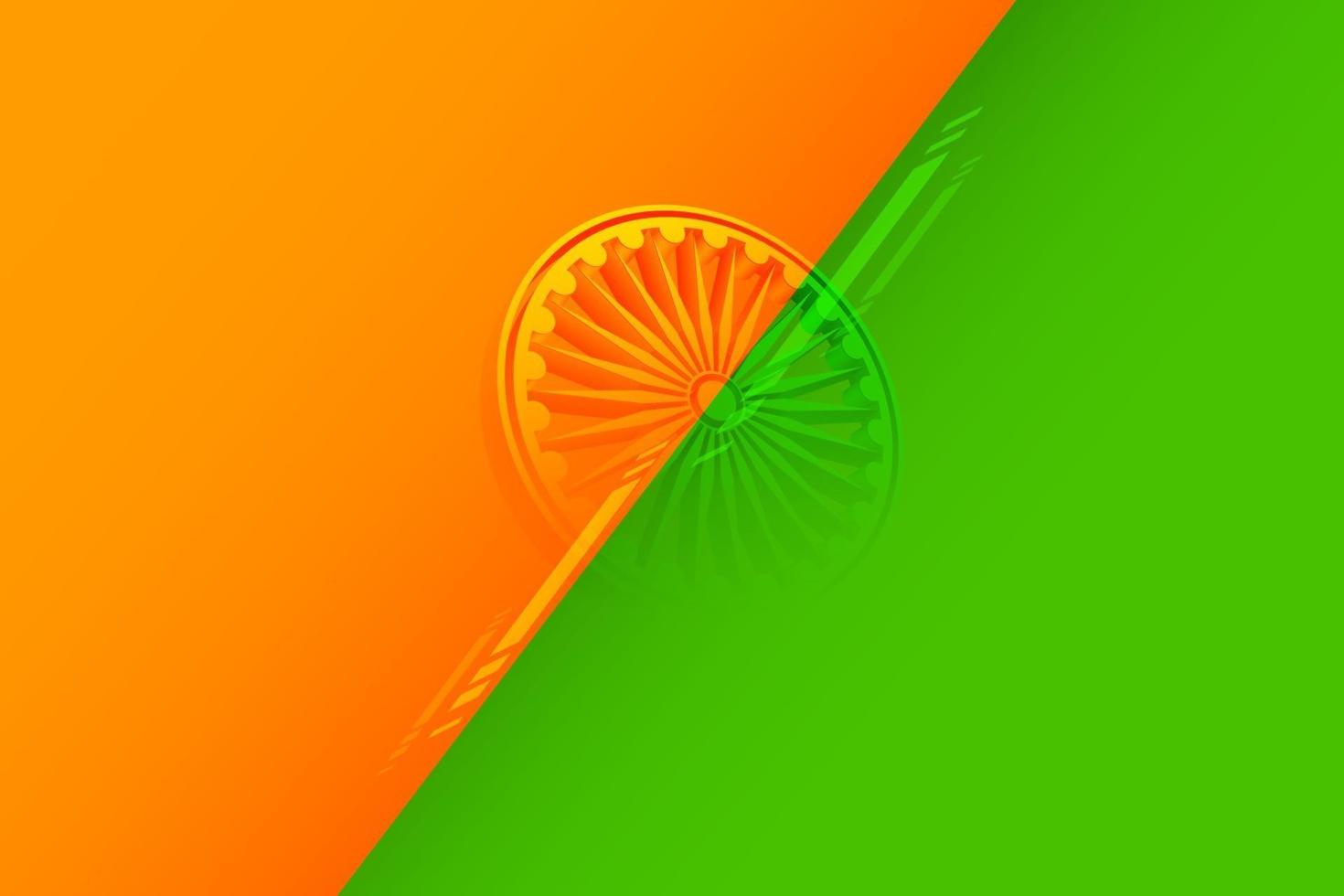 bandera india tricolor para el feliz día de la independencia de la india vector