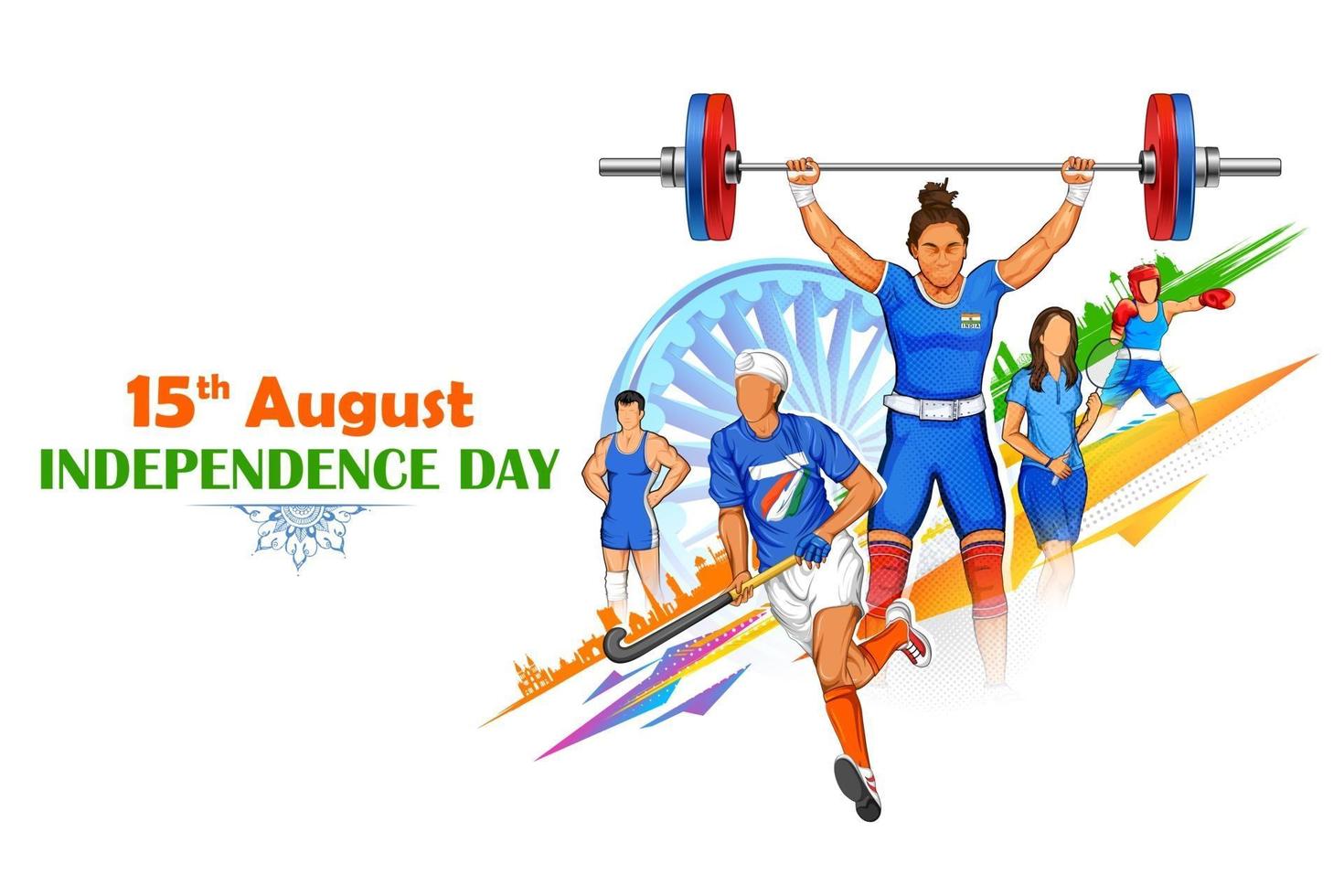 Indian sportsperson from different field in championship 3161099 Vector