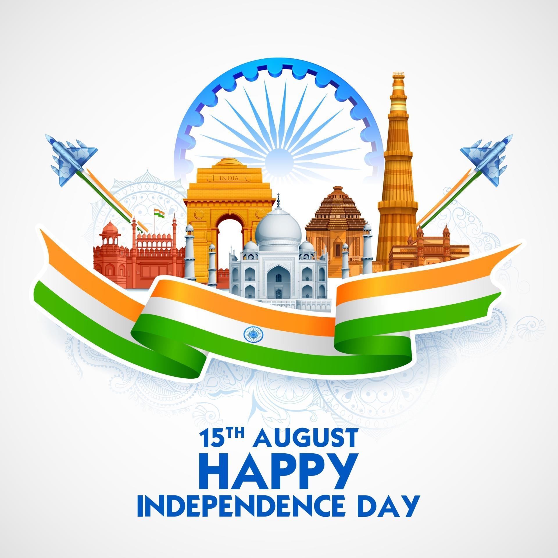 Famous Indian monument for Happy Independence Day of India 3161102