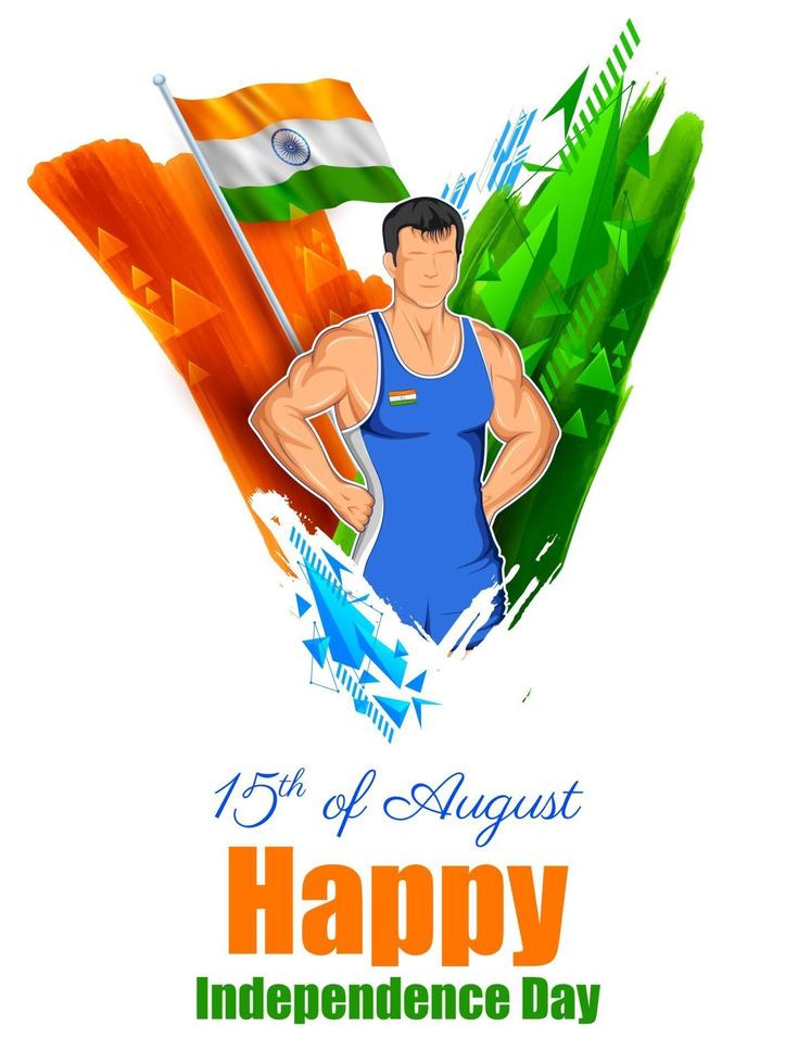 illustration of Indian Wrestler sportsperson Wrestling in championship vector