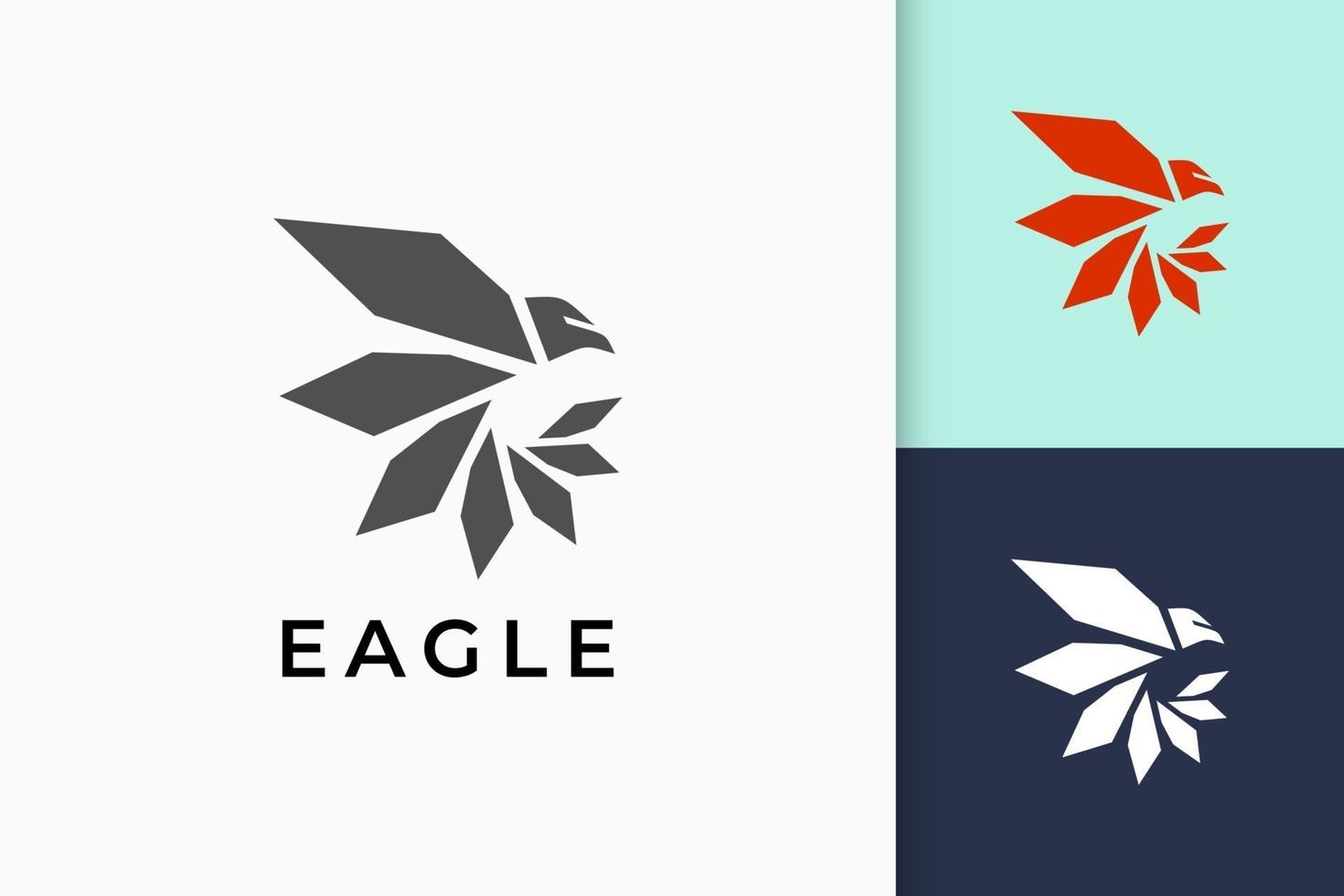 Logotipo de águila o halcón en moderno y sencillo. vector