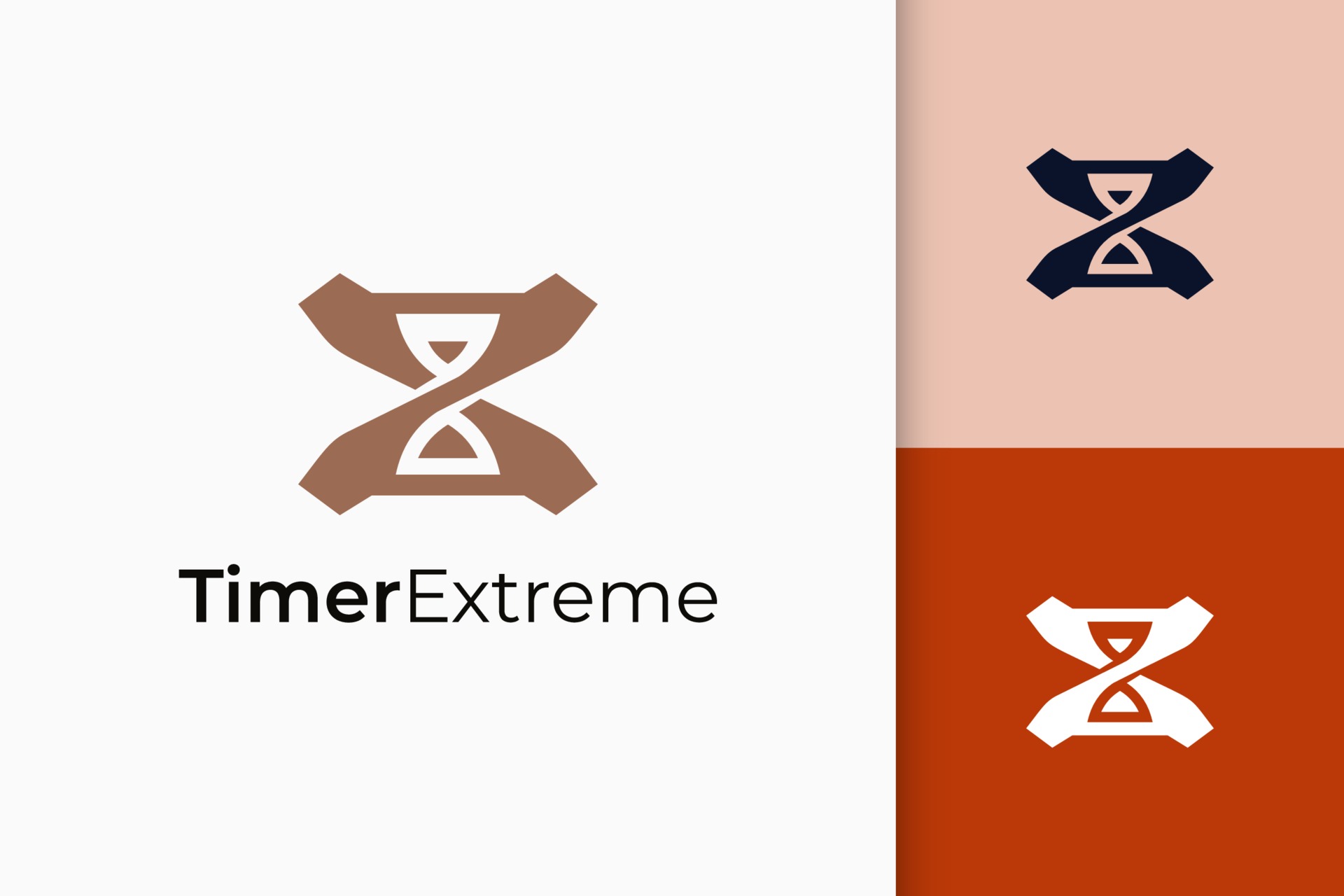 Represent time or clock logo in hourglass shape management or schedule