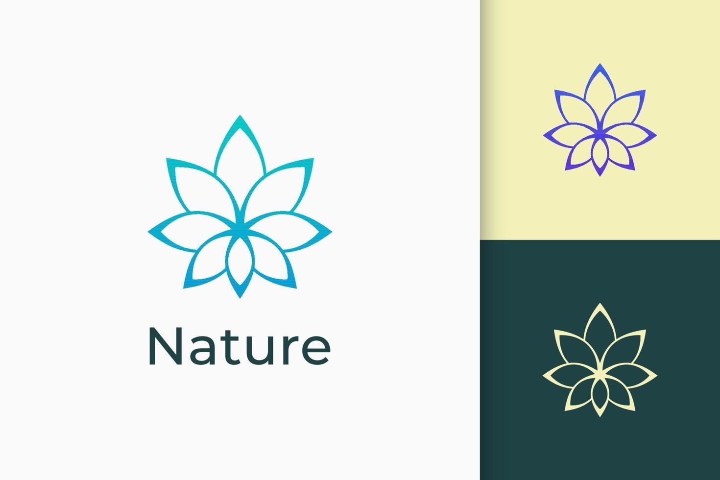 floral or spa logo in luxury and elegant for beauty or health vector