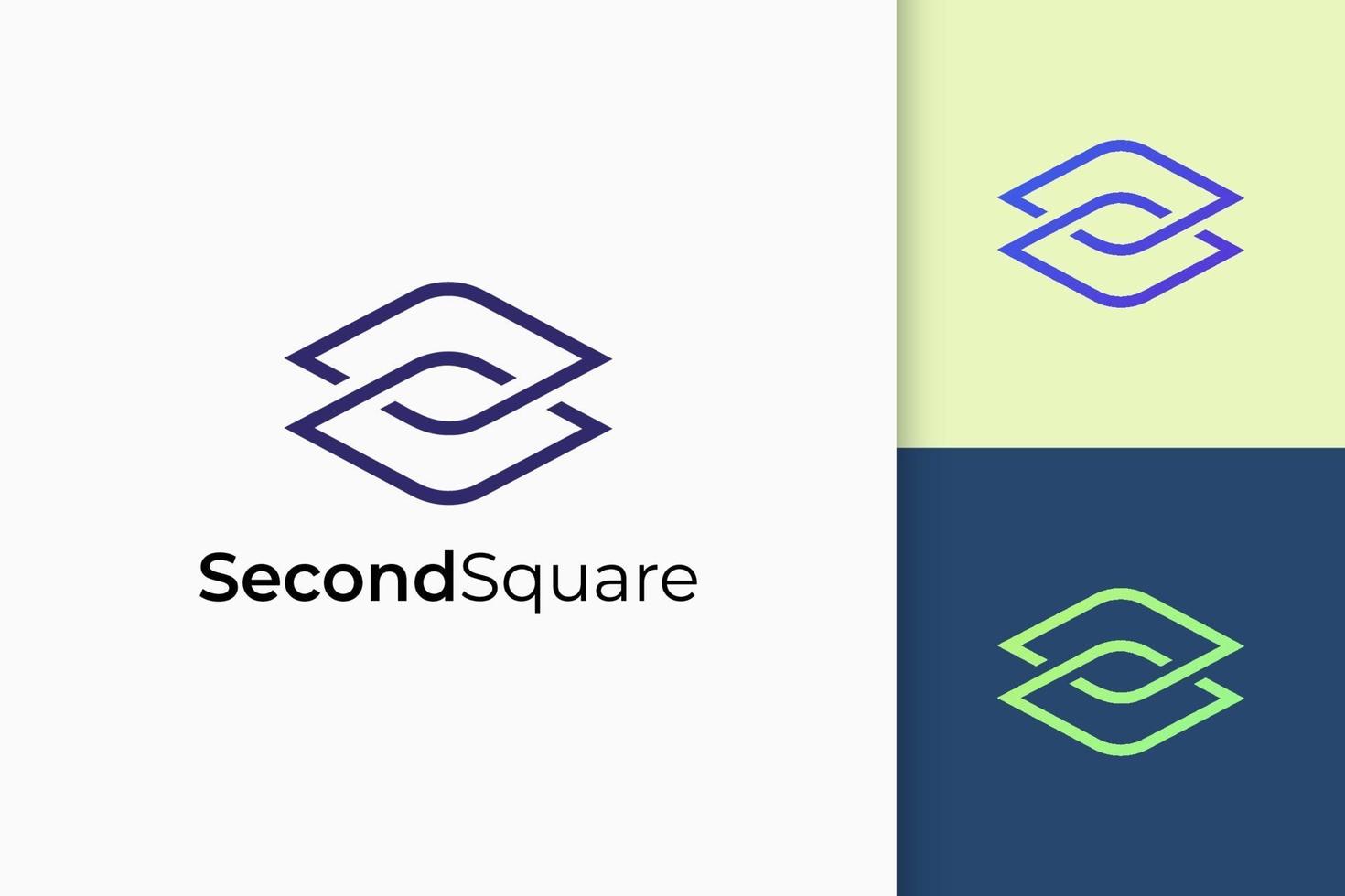 Software or techno logo in abstract rhombus shape technology vector