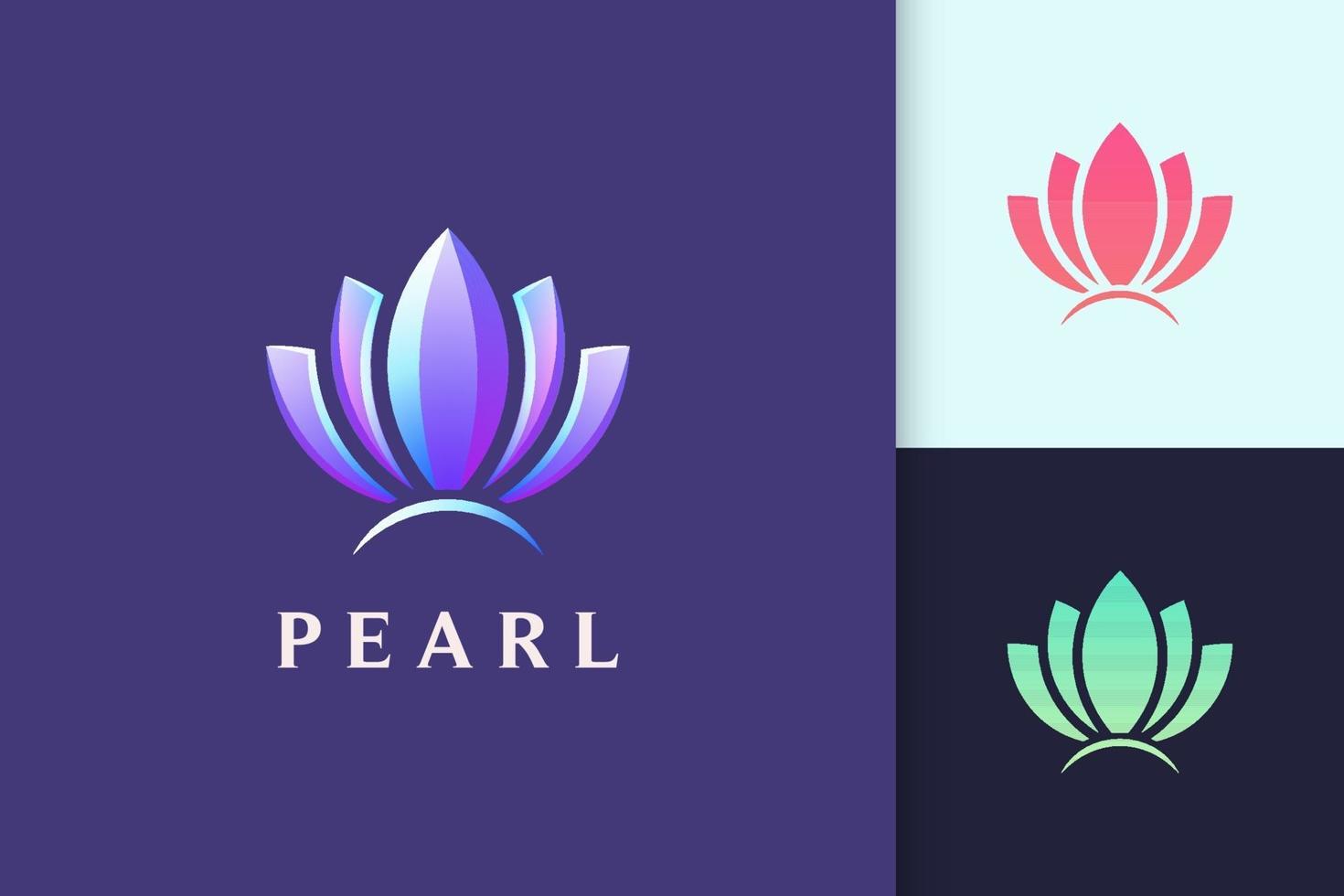 Logotipo de joyería o belleza en forma de perla abstracta para spa o cosmética vector