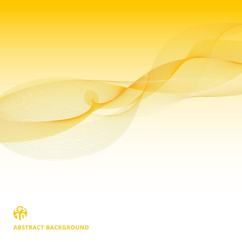 Abstract yellow lines waves pattern on white background vector
