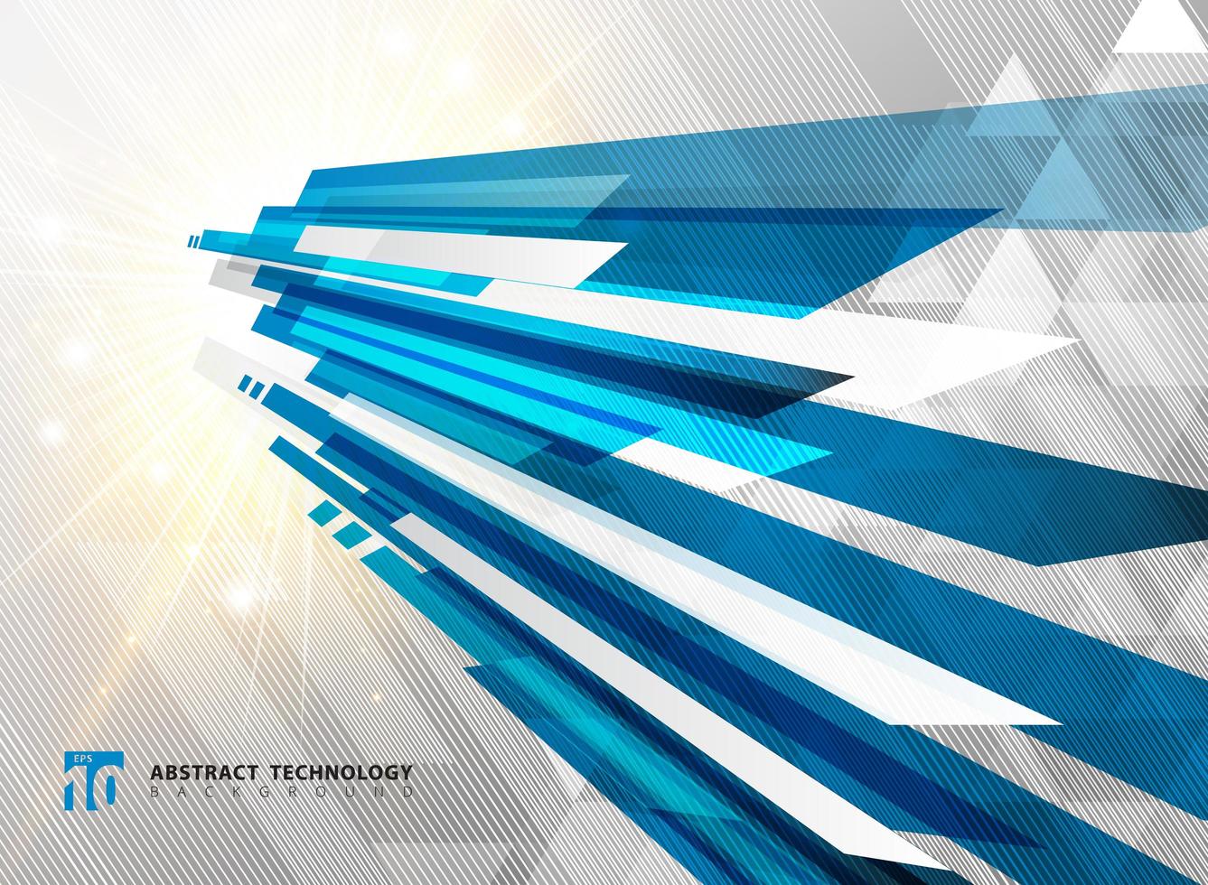 Abstract perspective technology geometric blue motion background lines vector