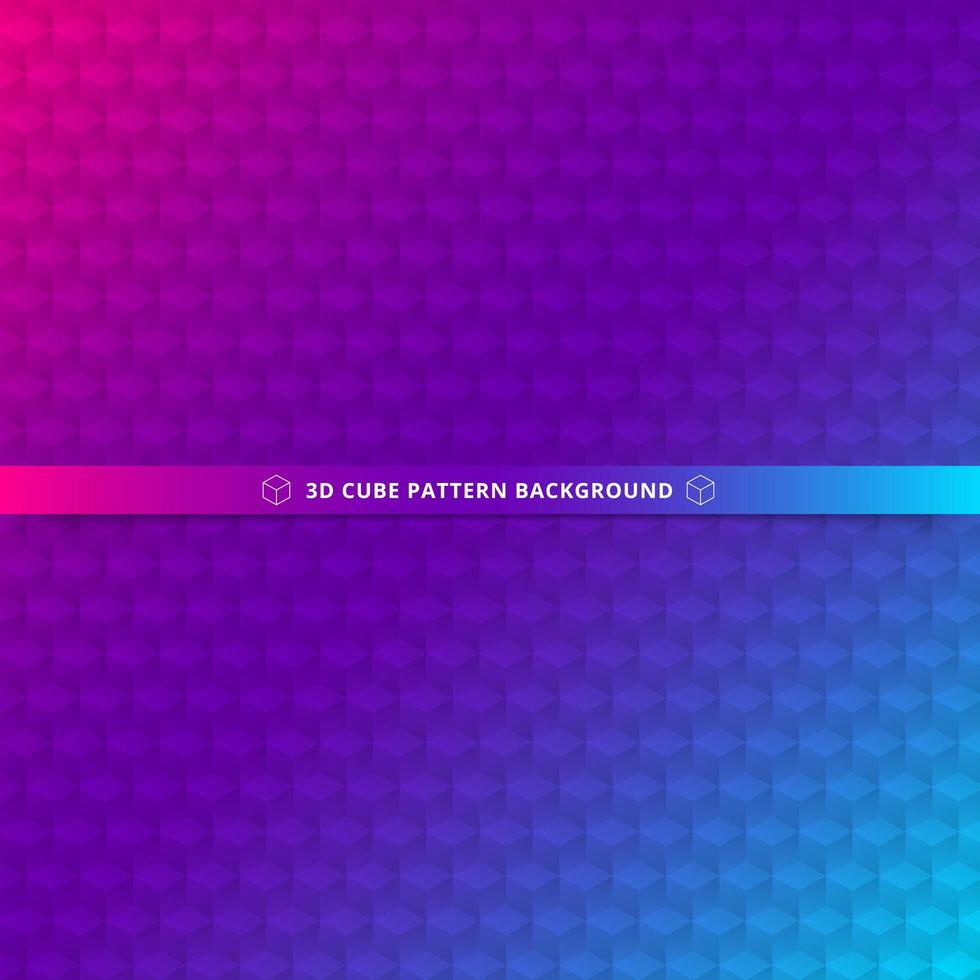 3D cube seamless pattern colorful background. vector