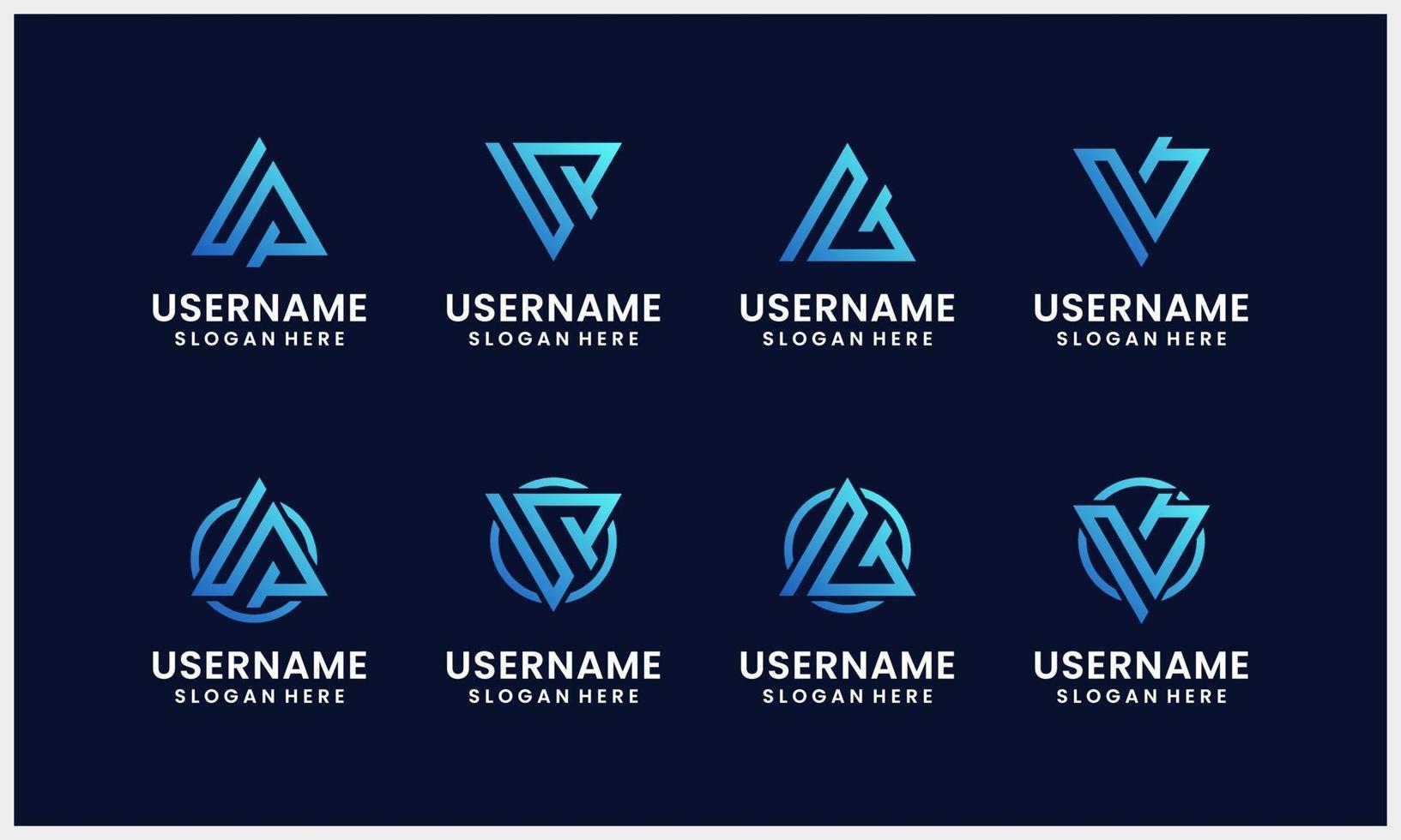 triangle letter initial logo design template with gradient colors