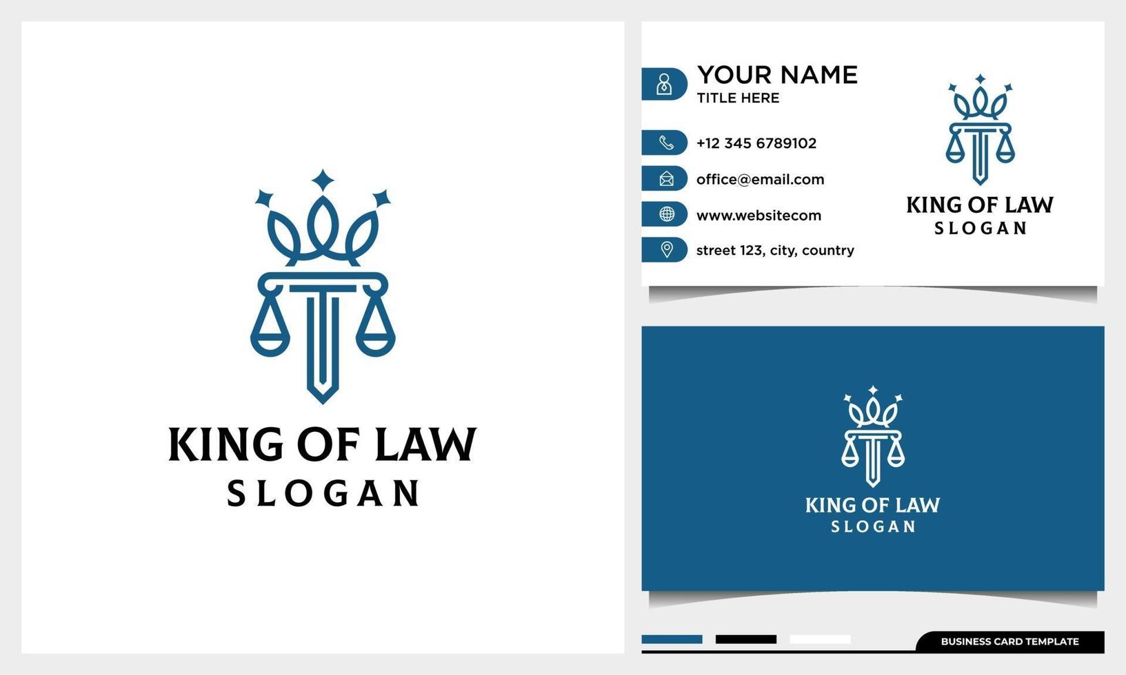 Law firm, attorney, pillar and elegance crown line art logo template vector