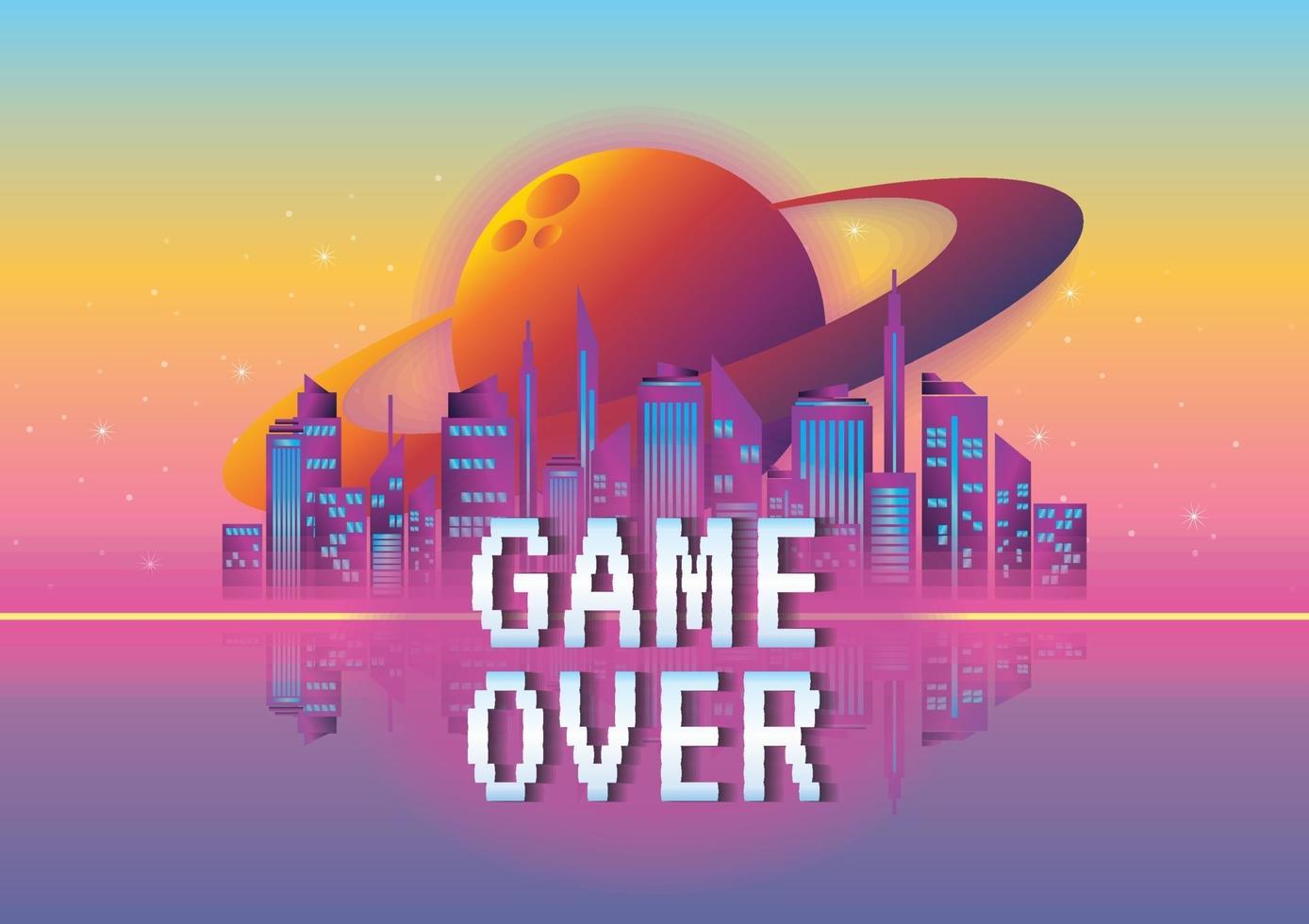 Game zone retro futurism background vector