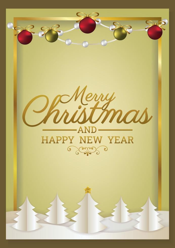 merry christmas luxury new year card art vector