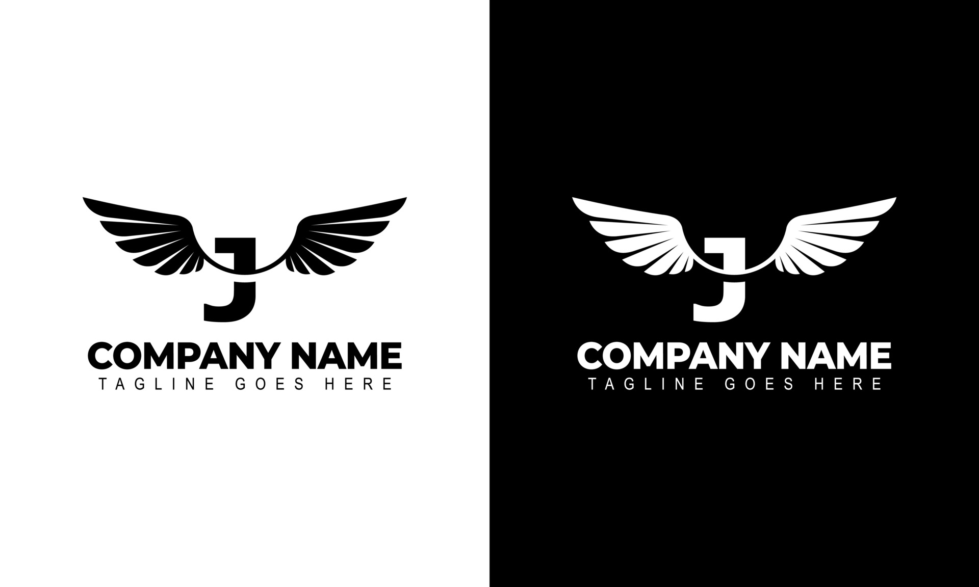 Letter J with wings logo label emblem sign stamp. Vector illustrations  3161568 Vector Art at Vecteezy