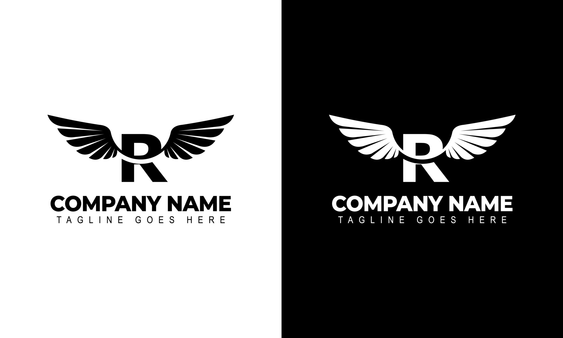 Letter R with wings logo label emblem sign stamp. Vector illustrations 3161587 Vector Art at